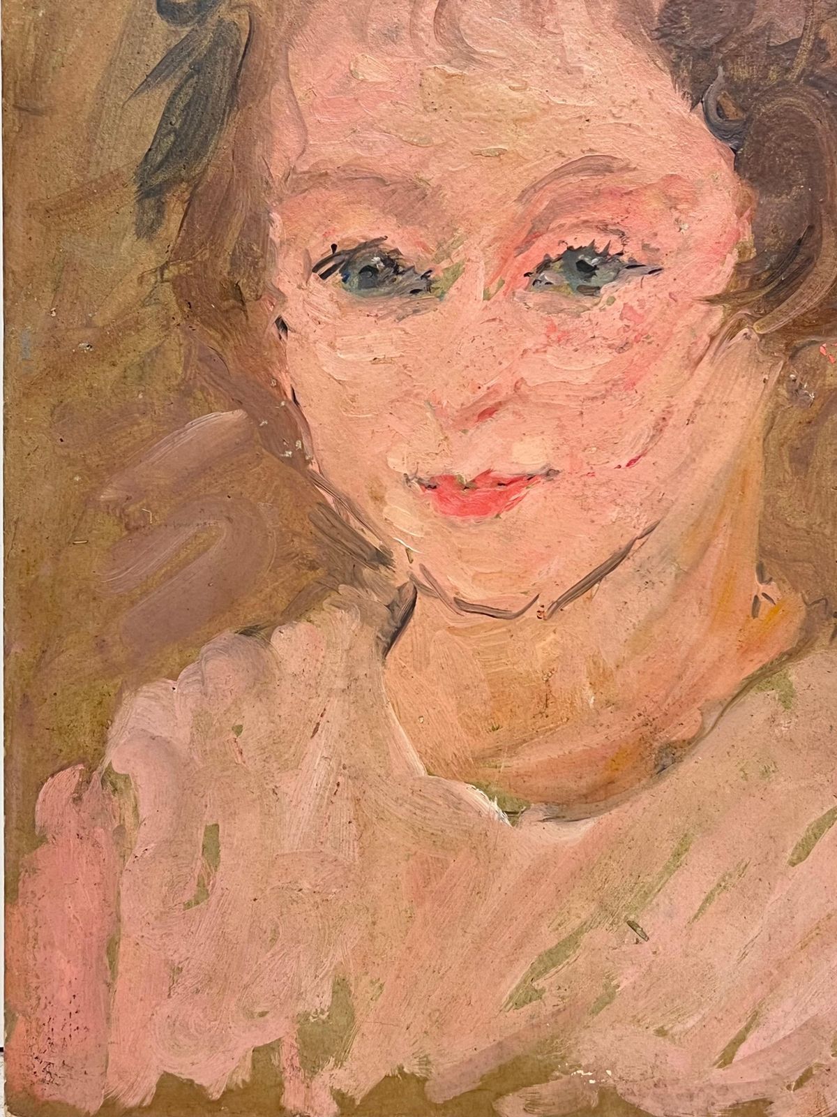 Suzanne Dinkes1930's French Oil Painting Double Sided Portrait Painting Of Woman1930's photo 586.0