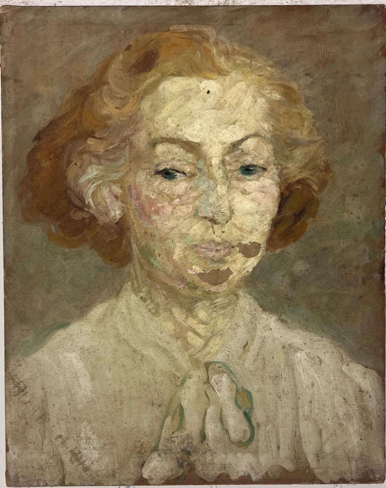 Suzanne Dinkes1930's French Oil Painting Double Sided Portrait Painting Of Woman1930's photo vintage