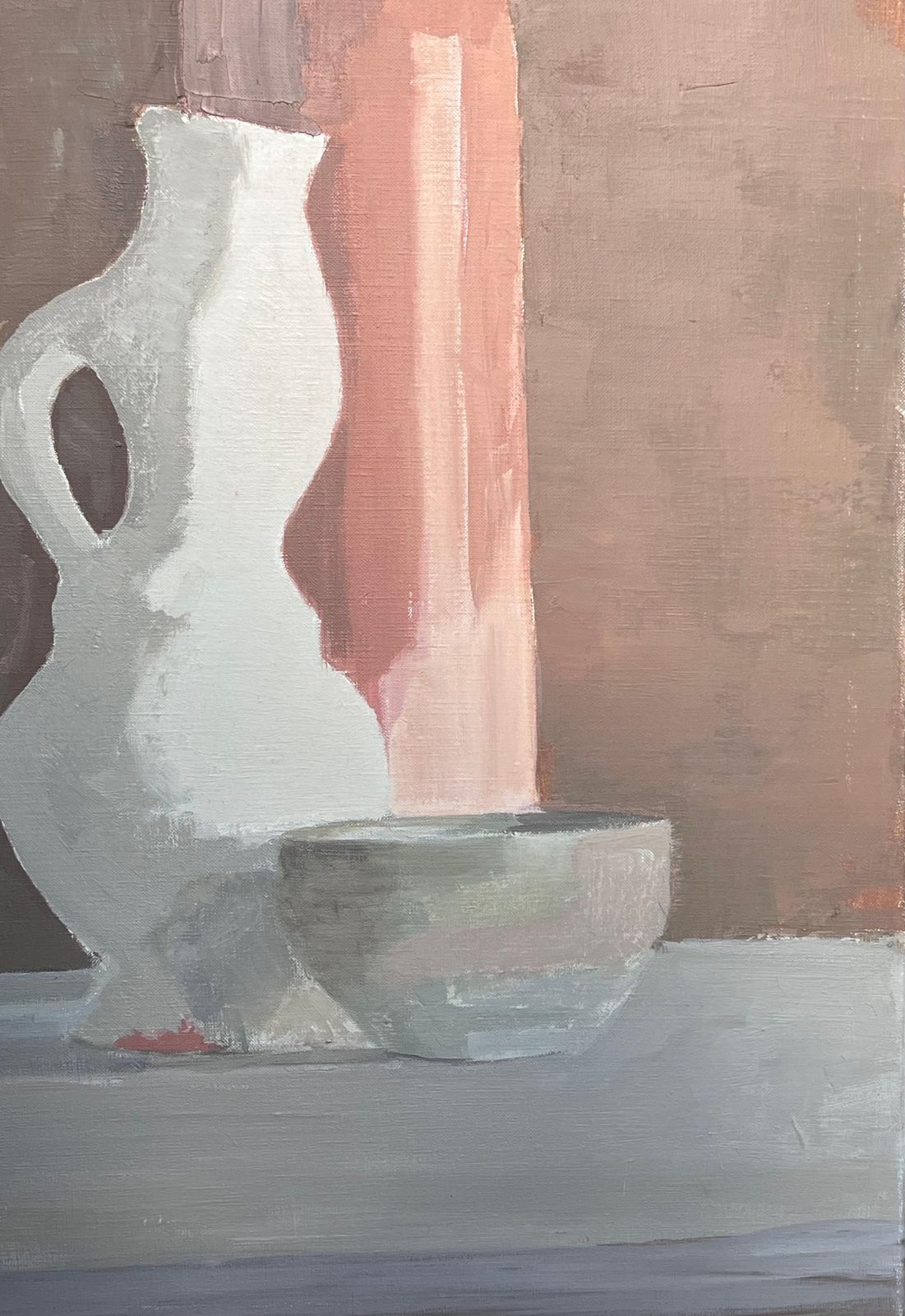 Laure Noetzin Azam (French 1929 2024)20th Century French Modernist Oil Painting Still Life Vases And Bowl photo for sale