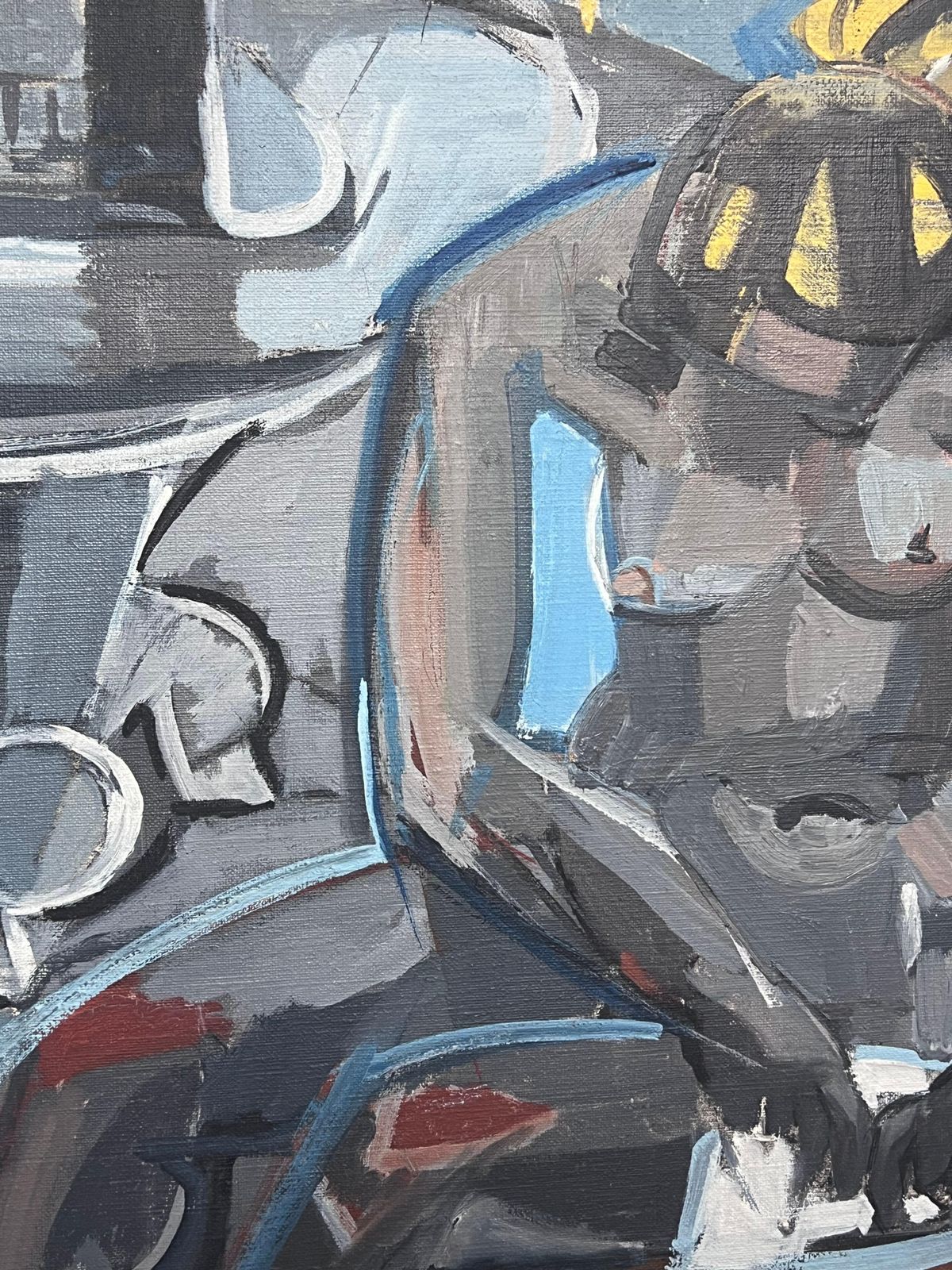 Laure Noetzin Azam (French 1929 2024)mid 20th Century French Cubist Oil Painting Female Nude Grey & Blue photo 1886.0