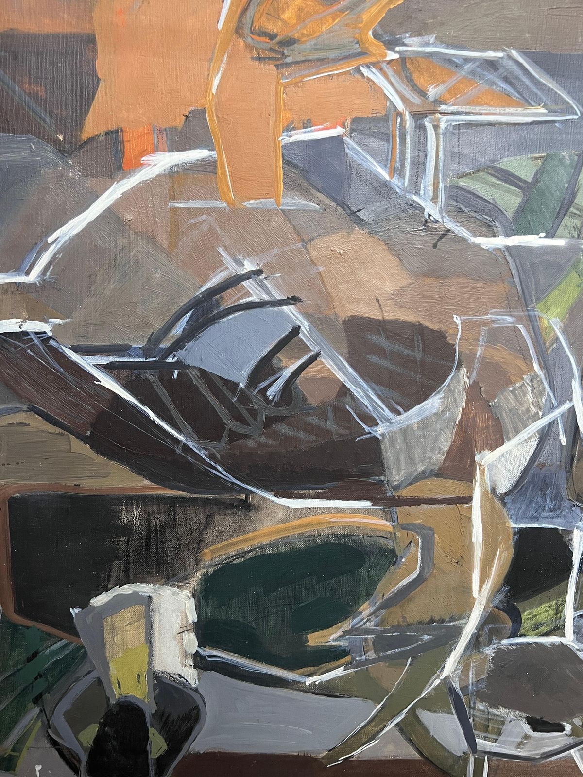Laure Noetzin Azam (French 1929 2024)fine 20th Century French Cubist Oil Painting Figurative Modernist photo Art