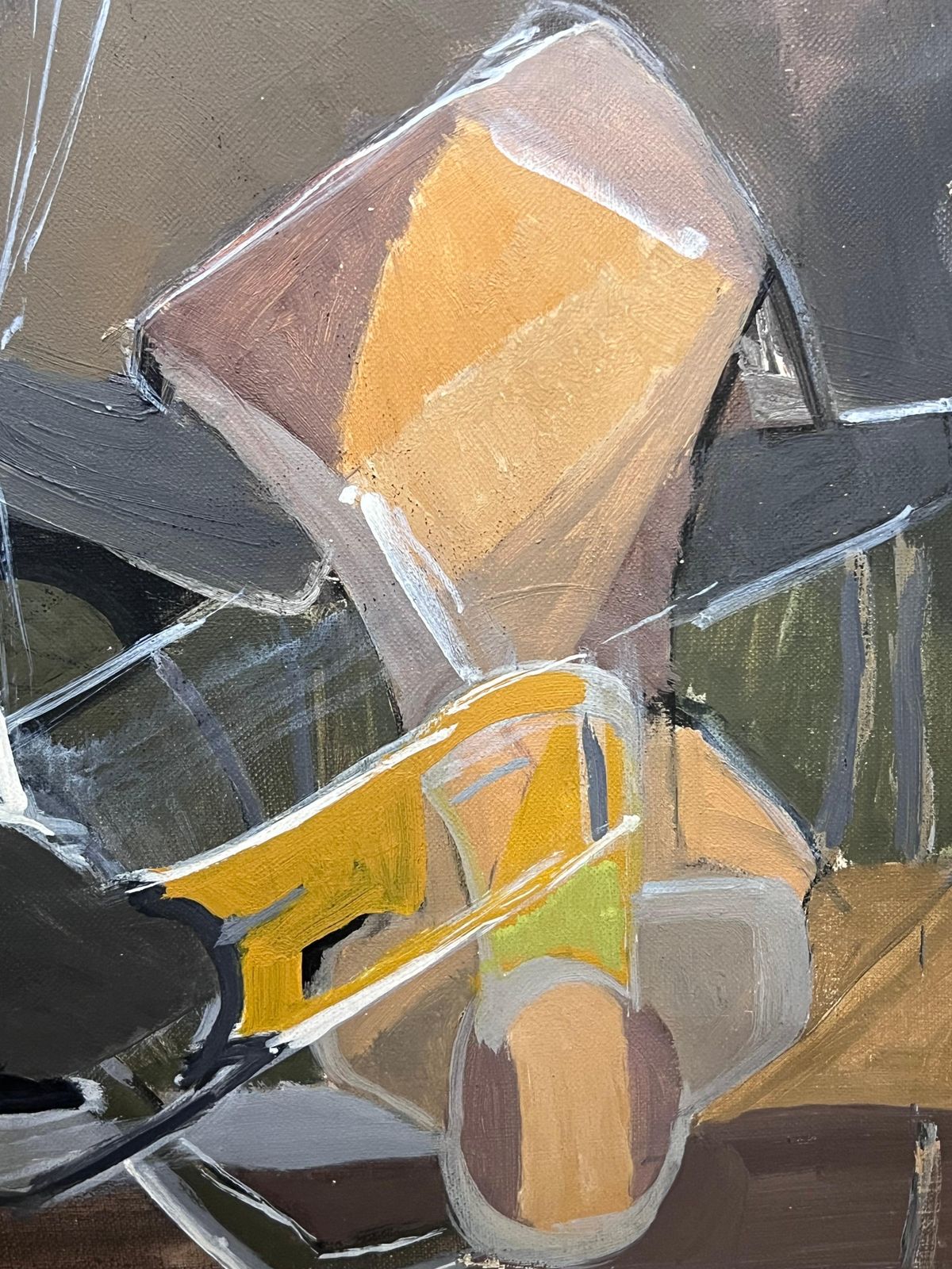 Laure Noetzin Azam (French 1929 2024)fine 20th Century French Cubist Oil Painting Figurative Modernist photo vintage
