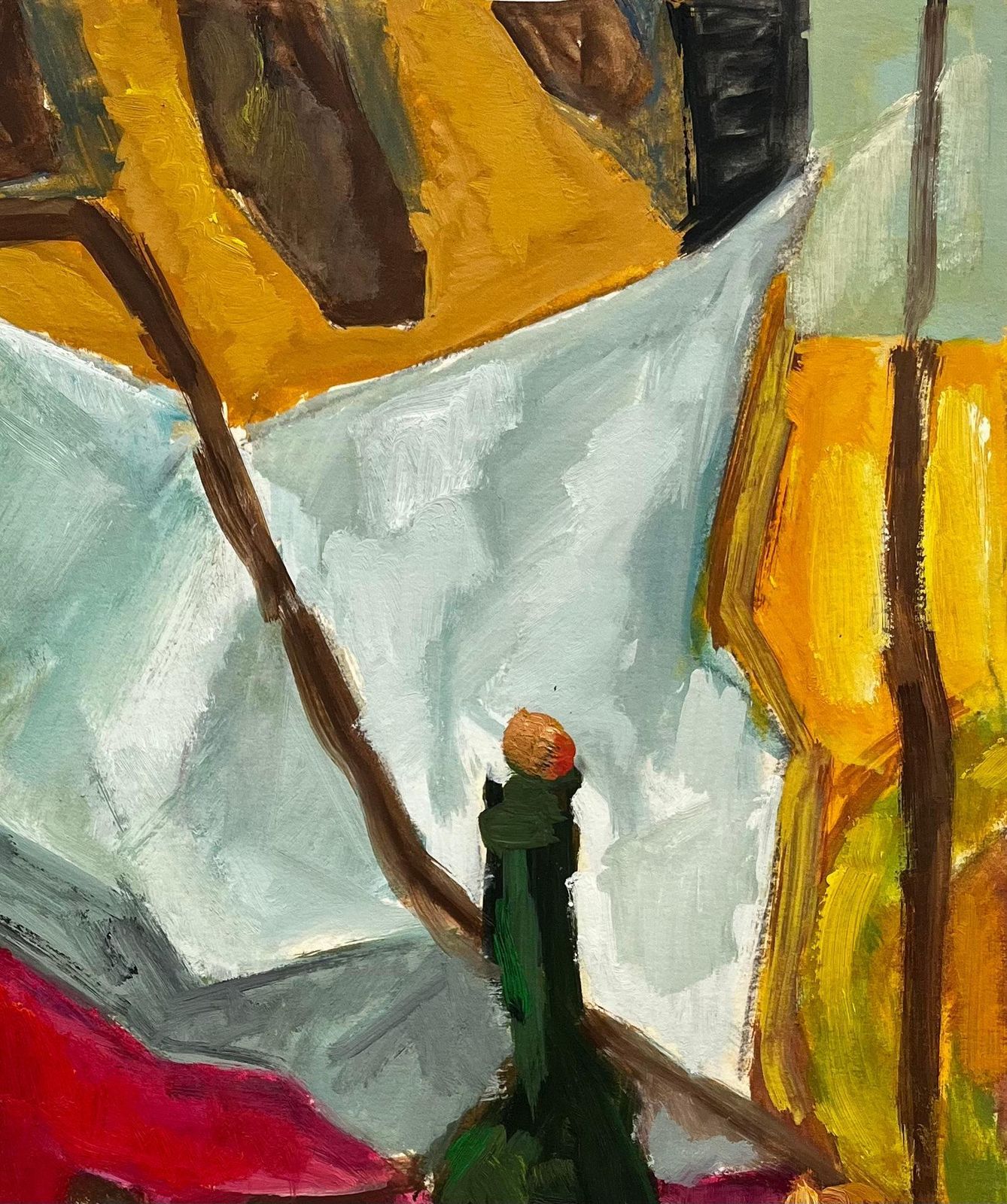 Guy Nicod Green Bottle Abstract Draped Fabrics Bold Colour Modernist Still Life French Art photo vinterior