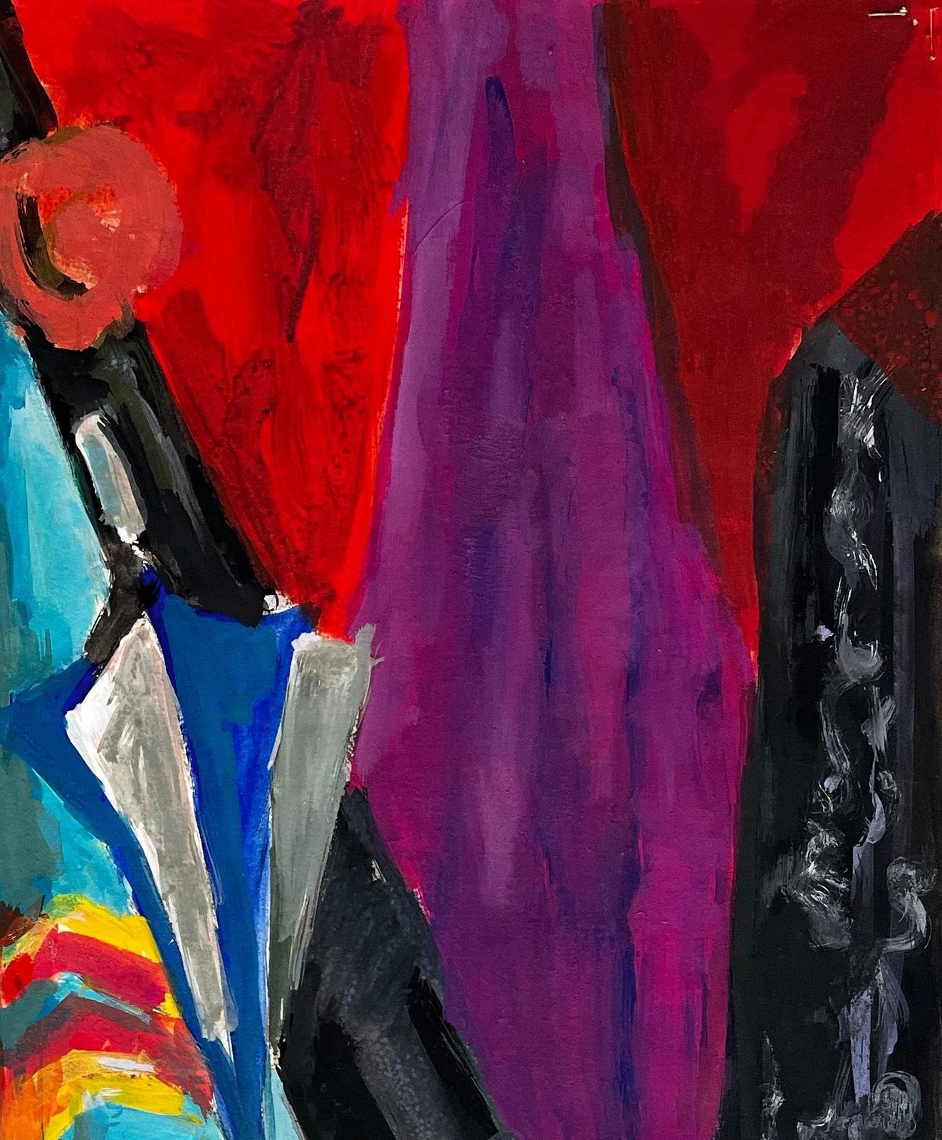 Guy Nicod Hat Stand With Colourful Umbrellas Draped Fabrics And Jugs Modernist Still Life photo Art