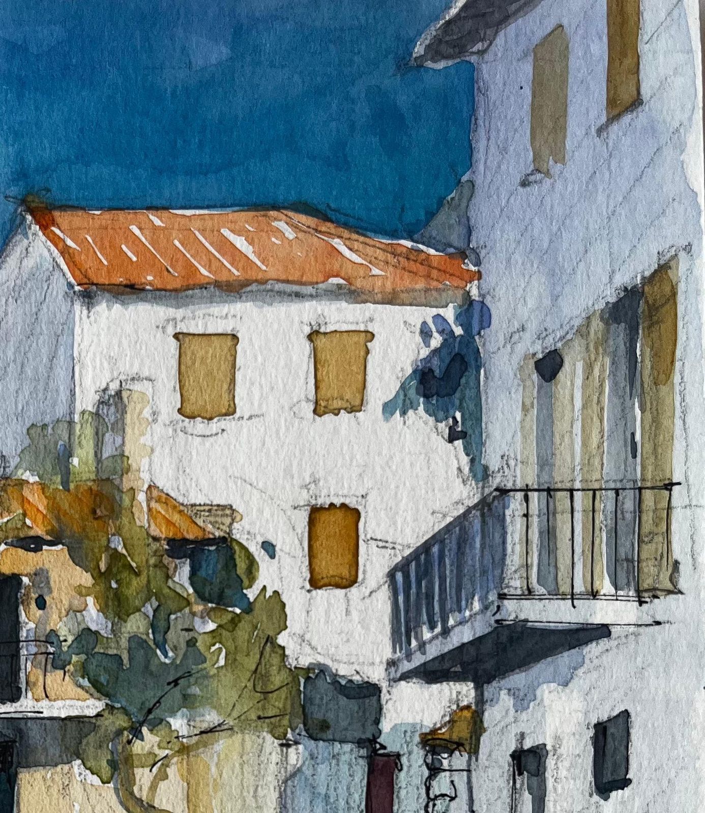 Pierre Neveuroquebrune Cap Martin Mediterranean Houses Terracotta Roofs Sunlit Street photo Art