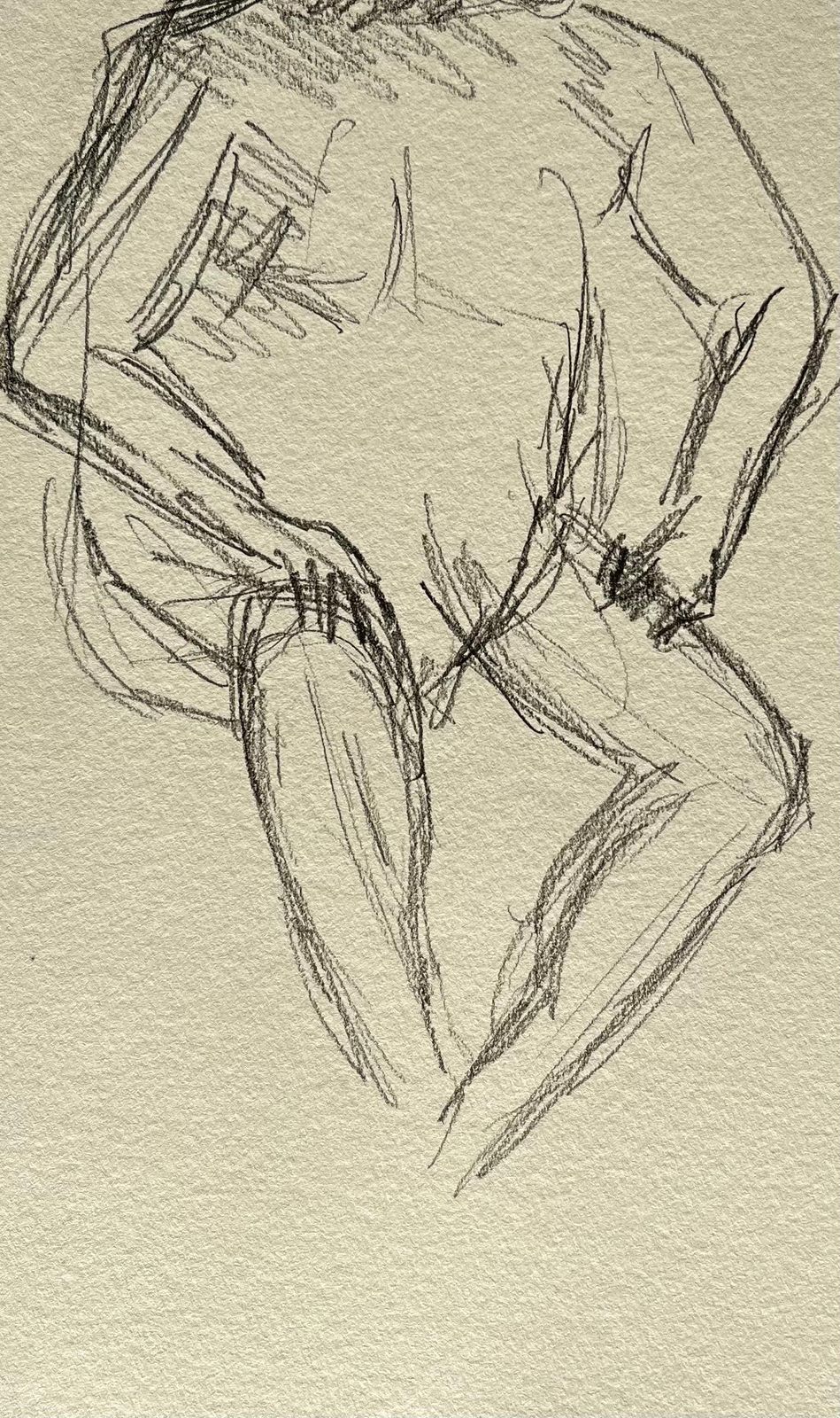 Minty Ramseyseated Nude Male Figure Sketch In Pencil On Paper2025 photo 199.0