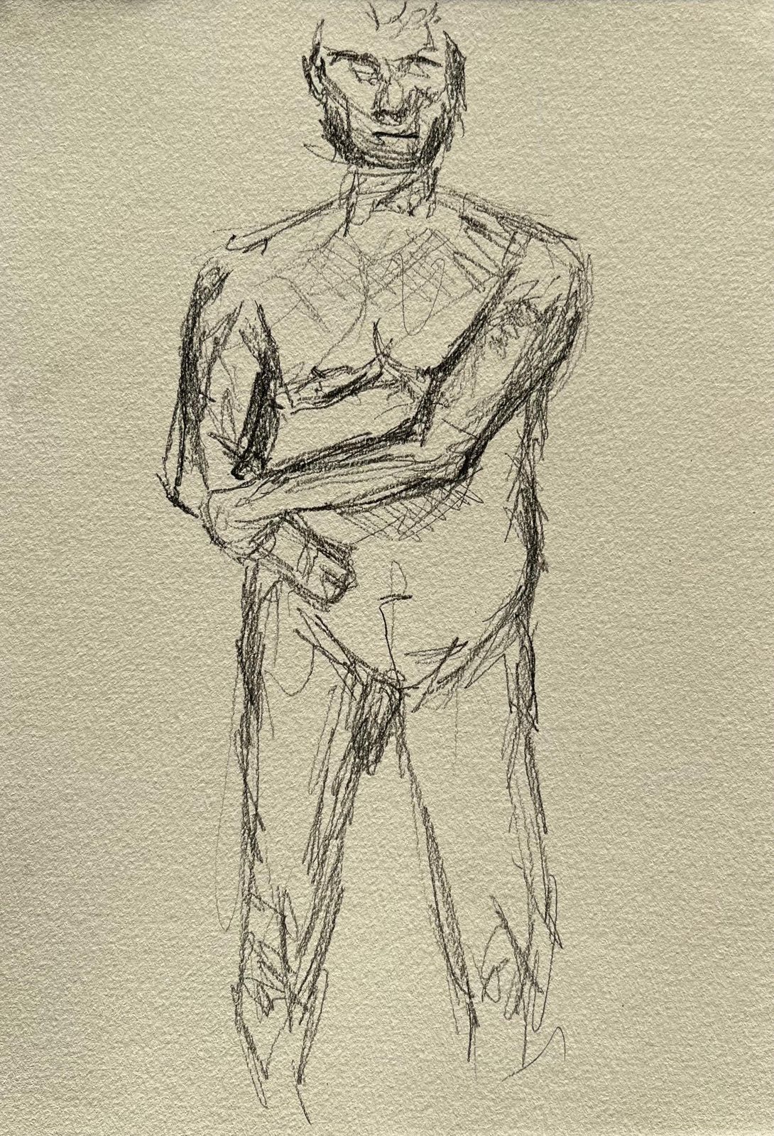 Minty Ramseystanding Nude Male Figure Sketch In Pencil On Paper2025