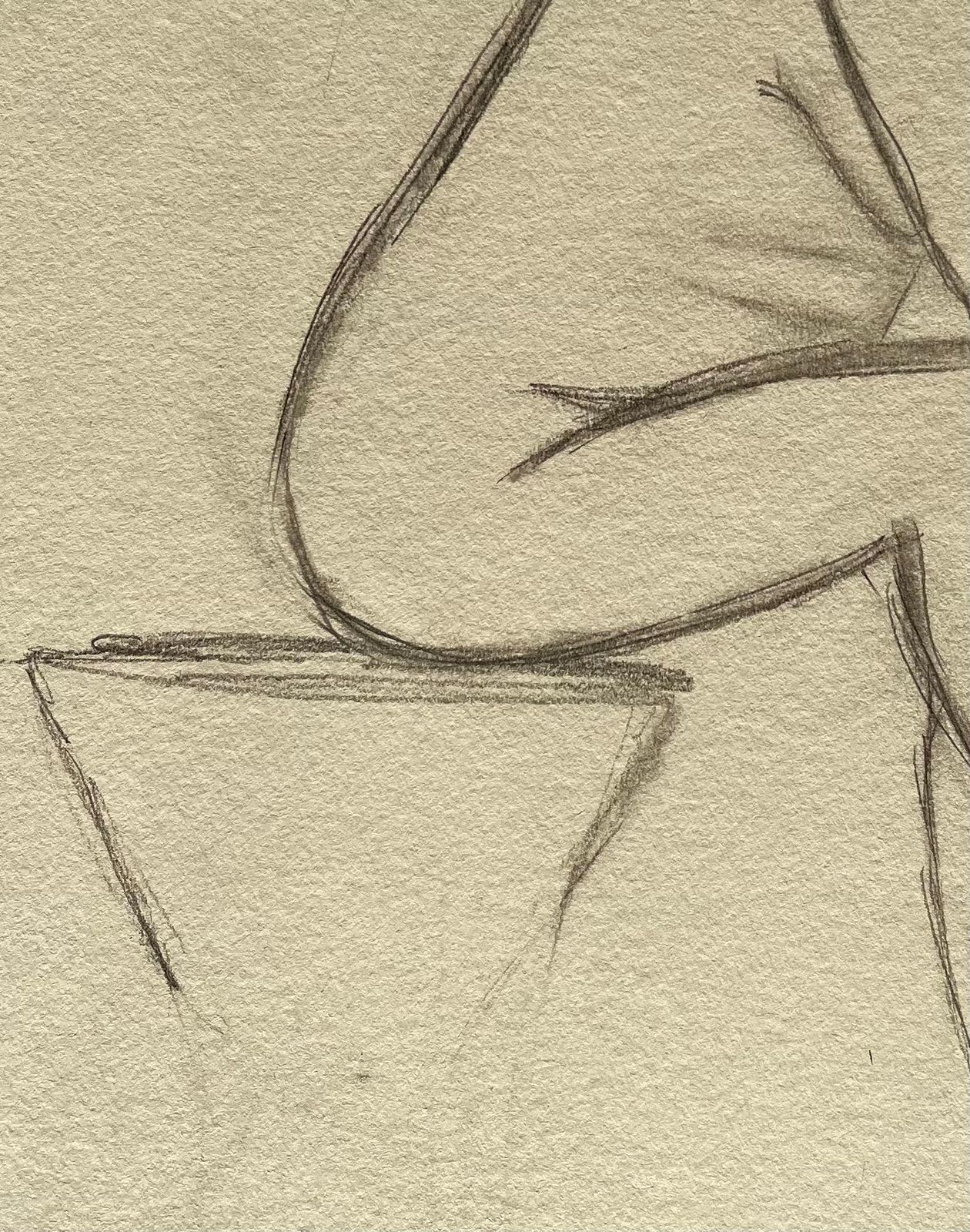 Minty Ramseyseated Nude Female Figure Minimalist Pencil Life Drawing Contemporary Gesture2025 photo 204.0