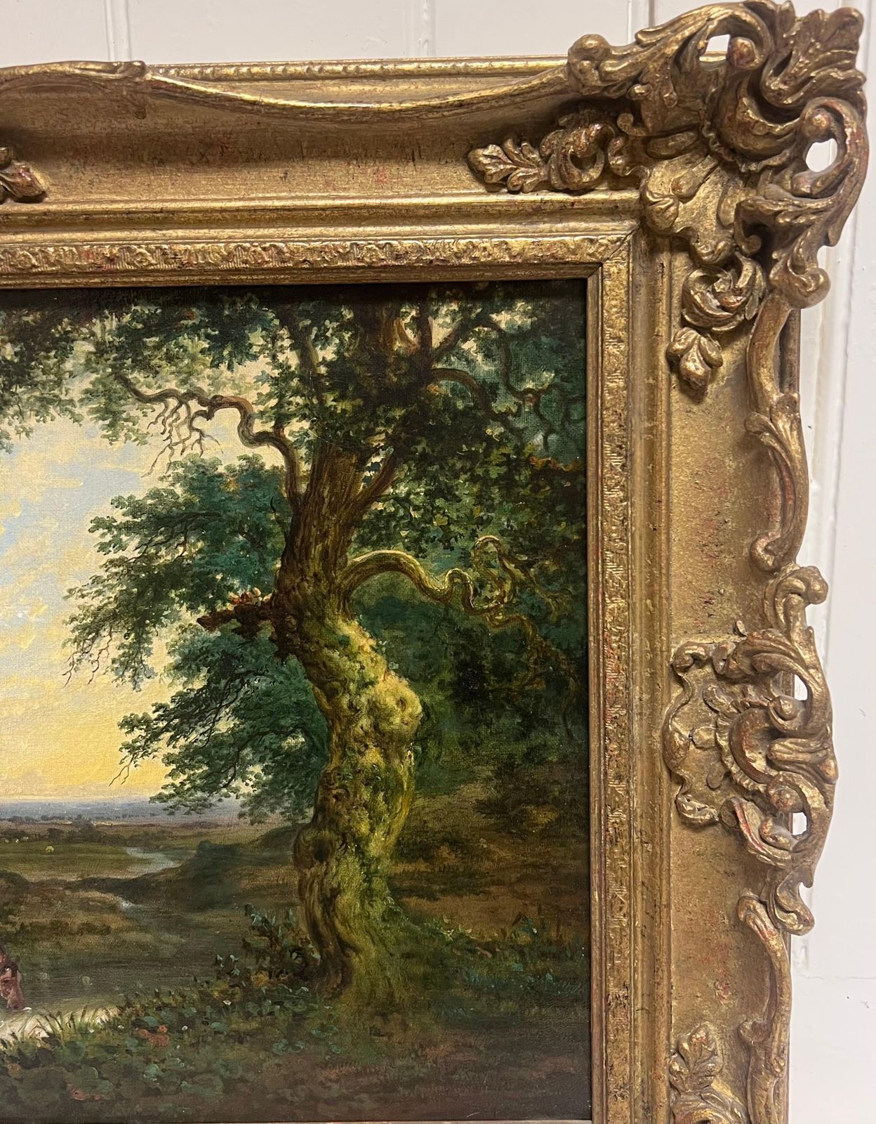 English School (19th Century)victorian English Oil Painting Horse & Rider In Rural Landscape With River photo for sale
