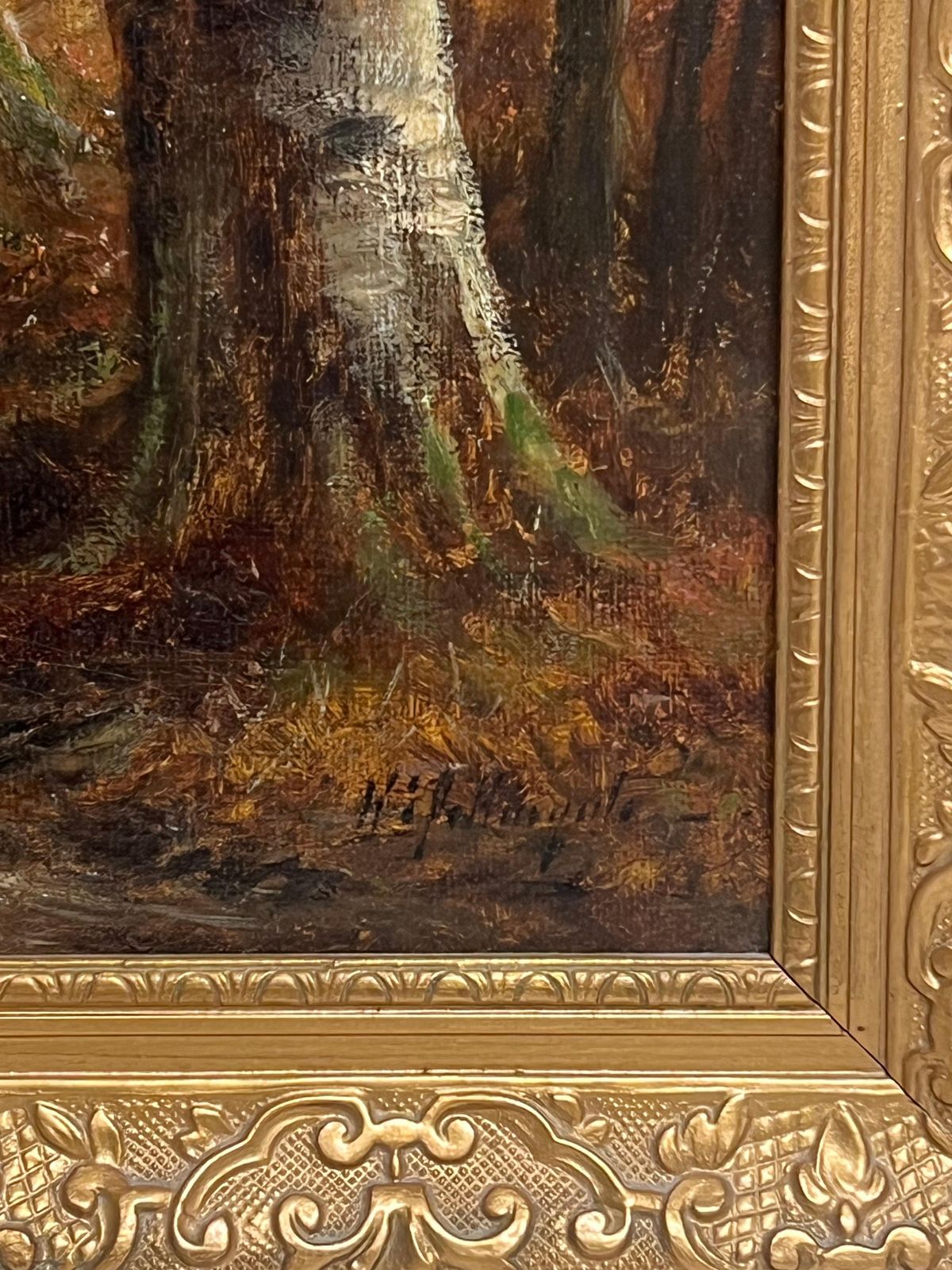W Pettingale (19th Century)signed Victorian Oil Painting Gathering Firewood Autumn Woodland Pathway photo buy