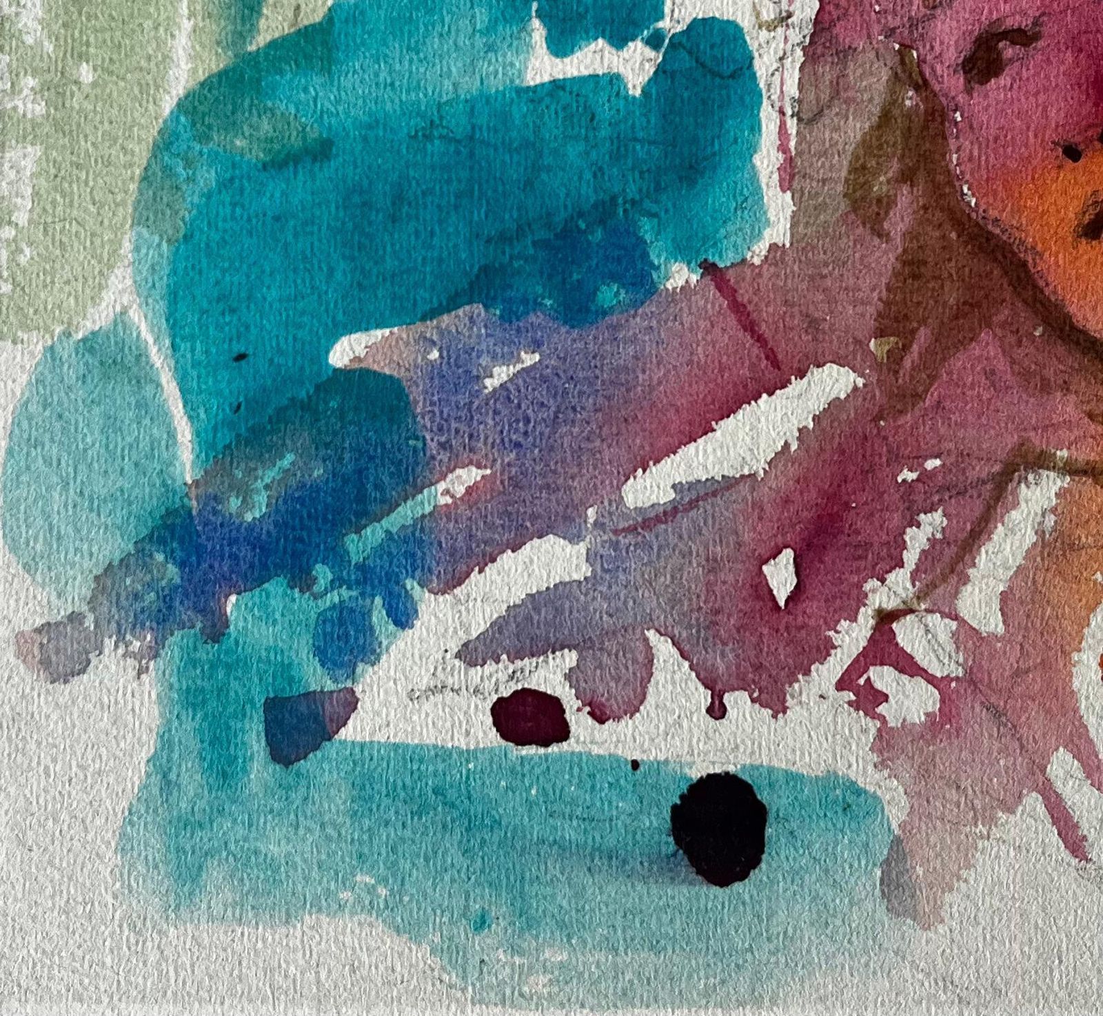Pierre Neveuabstract Female Portrait Study Expressionist Watercolour Gouache Figure Painting photo 366.0