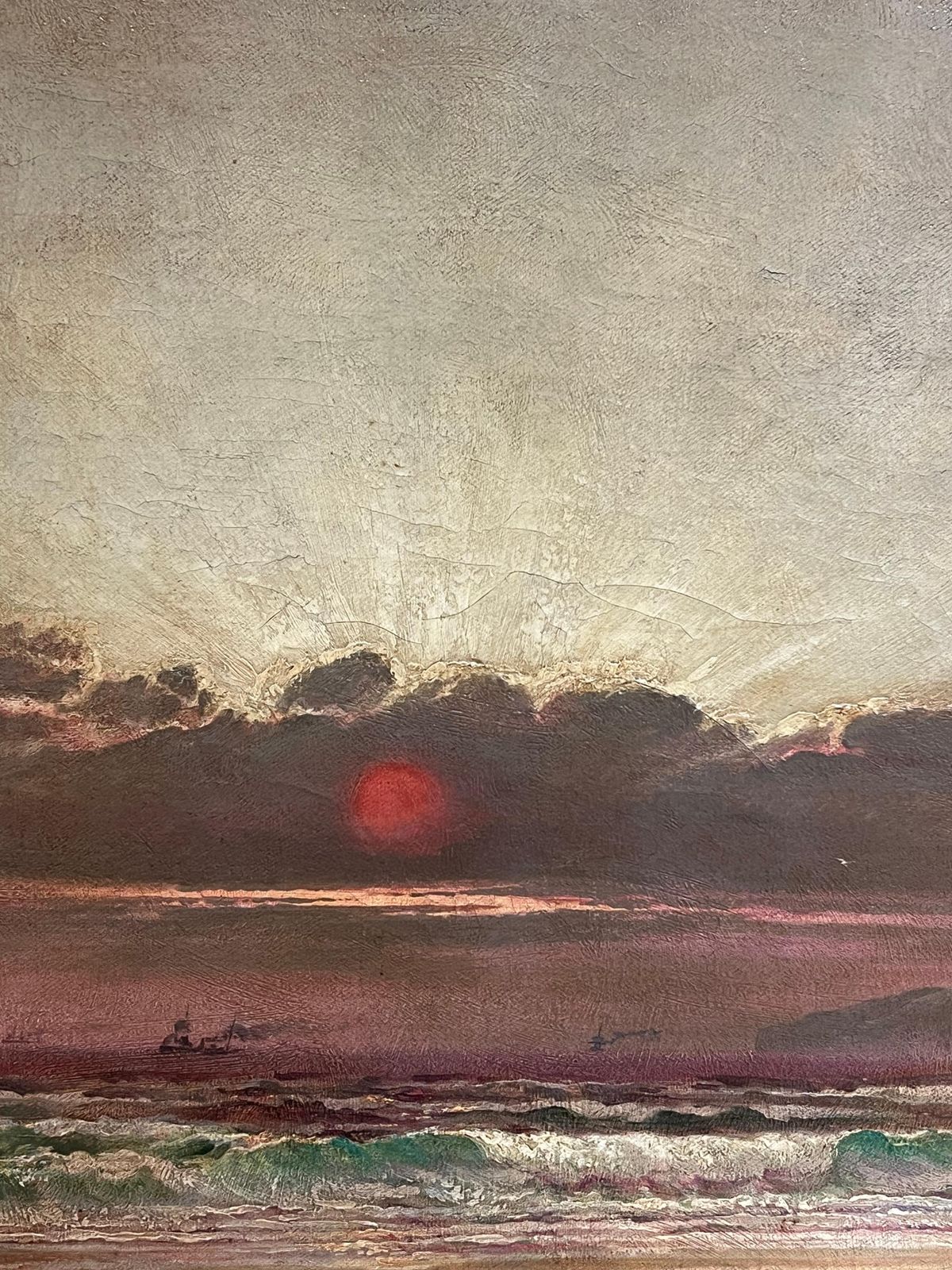 English School (19th Century)huge Victorian 1880's English Coastal Shipwreck Dramatic Seascape Signed Oil1884 photo buy