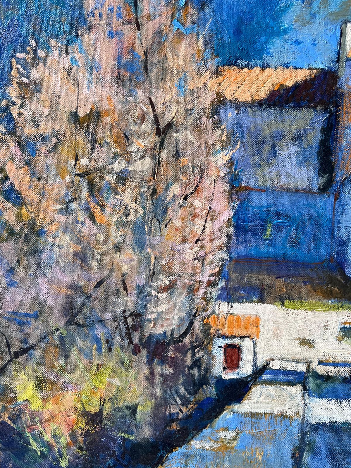 Pierre Neveust Martin De Castillon Sunny Mountain Village Way Old Houses French Oil Painting photo vinterior