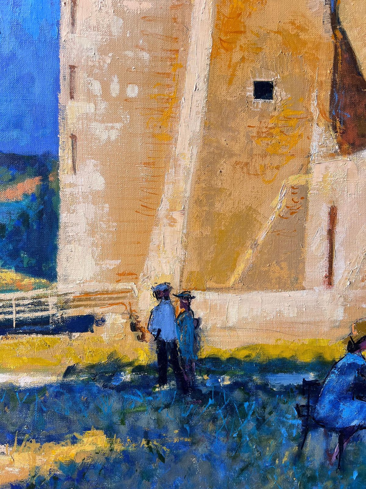 Pierre Neveuchateau De Suscinio Sunlit Castle With Artists Under Trees A French Oil Painting photo Art