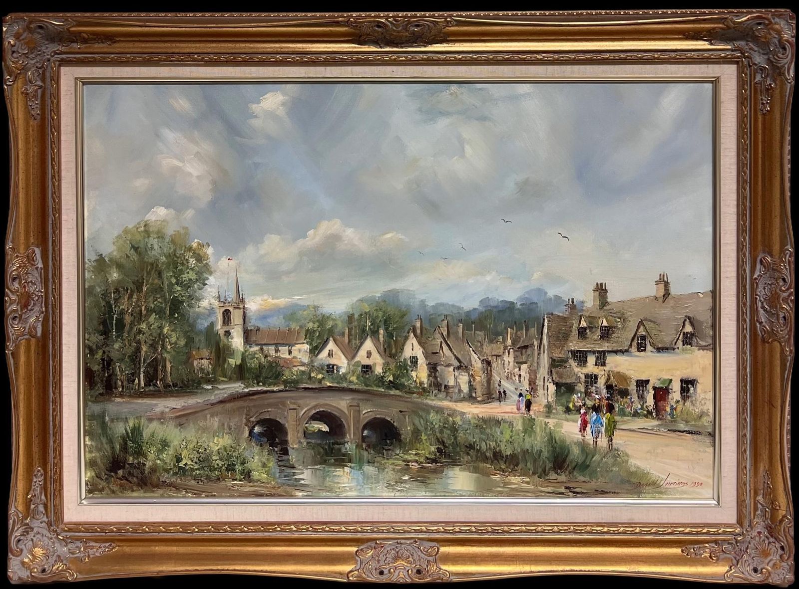 Donald Jenningscastle Combe The Cotswolds England Original Signed Oil Painting The Village1990