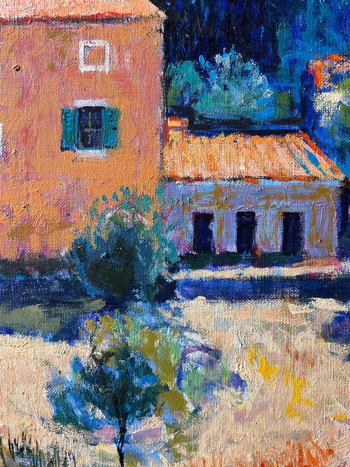 Pierre Neveusunlit Provencal Farmhouse Amid Trees And Fields In Apt France Oil Painting photo vinterior