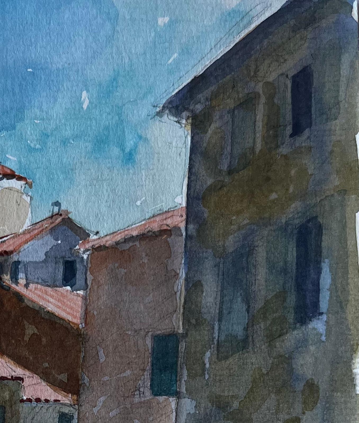 Pierre Neveugrasse Provence Sunlit Village Street Scene Watercolour By Pierre Neveu photo Art