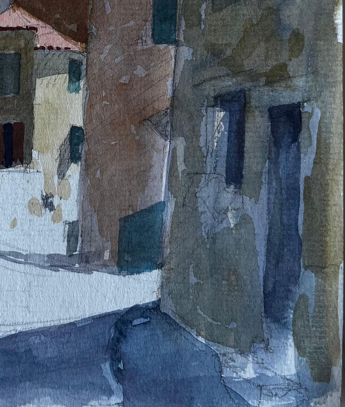 Pierre Neveugrasse Provence Sunlit Village Street Scene Watercolour By Pierre Neveu photo 606.0