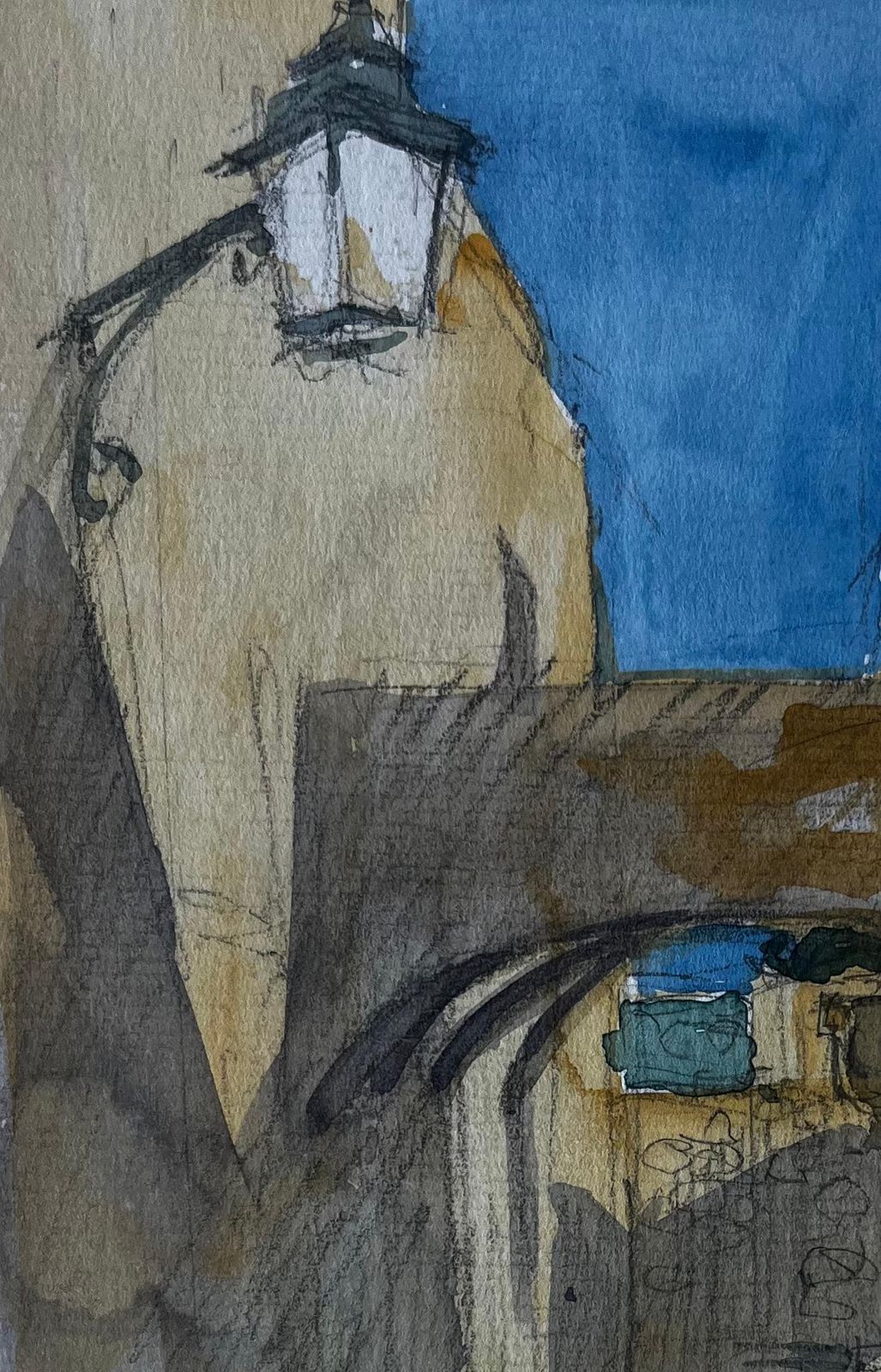 Pierre Neveusunlit Archway And Narrow Street Southern France Watercolour By Pierre Neveu photo Art