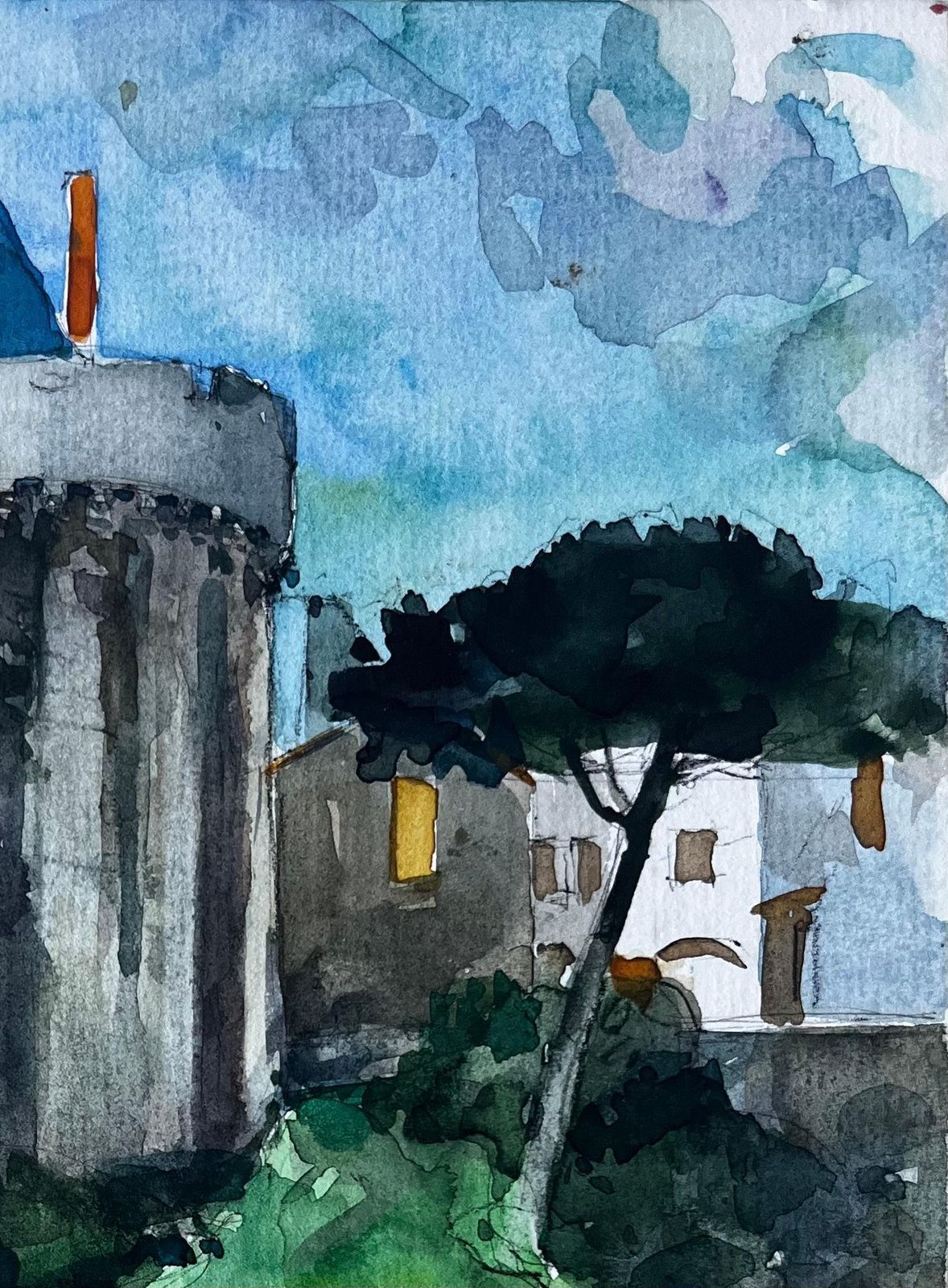 Pierre Neveuchâteau Tower And Gardens At Vannes Brittany French Watercolour By Pierre Neveu photo Art