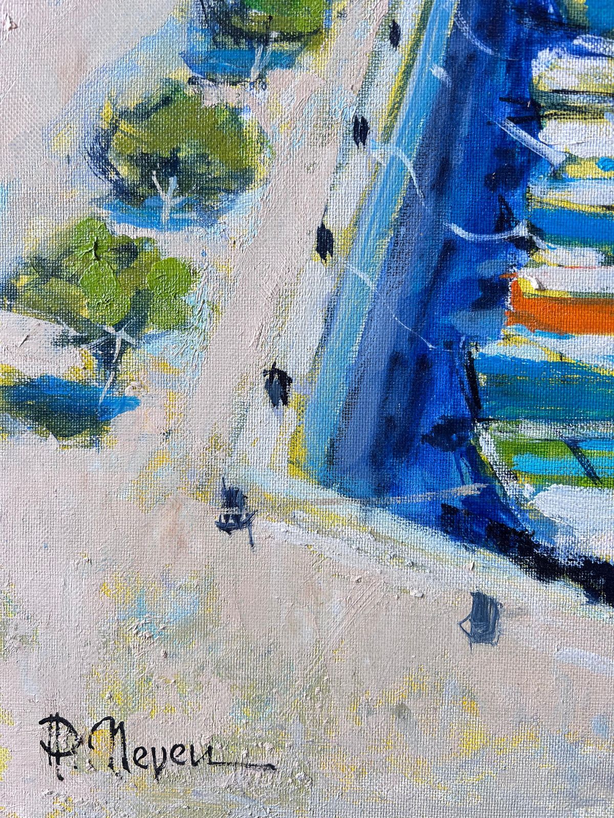 Pierre Neveubright Blue Mediterranean South Of France Port Harbor Post Impressionist Oil photo vinterior