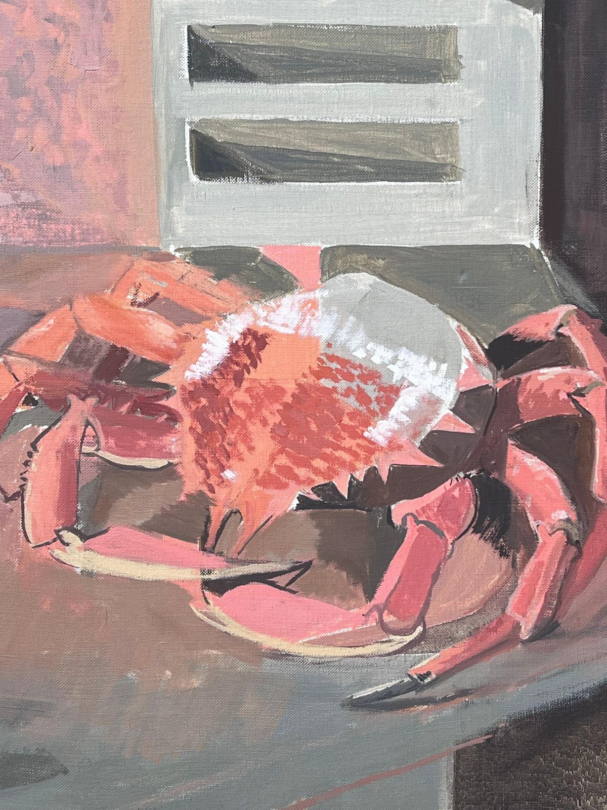 Laure Noetzin Azam (French 1929 2024)fine 20th Century French Post Cubist Oil Painting The Crab & Lemon Still Life photo vinterior