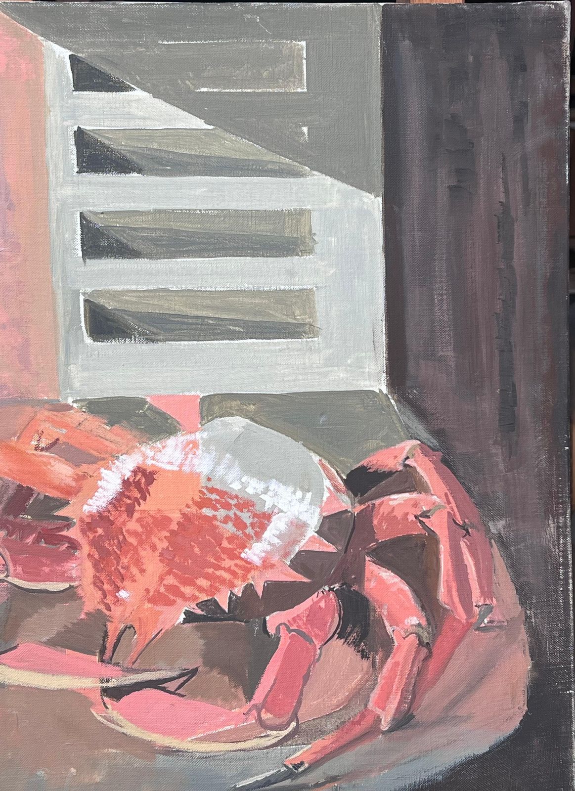Laure Noetzin Azam (French 1929 2024)fine 20th Century French Post Cubist Oil Painting The Crab & Lemon Still Life photo buy