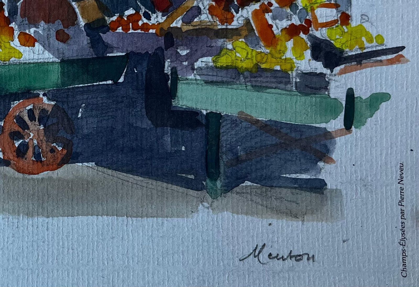 Pierre Neveumenton French Riviera Market Scene Mid Century Watercolour By Pierre Neveu photo 525.0