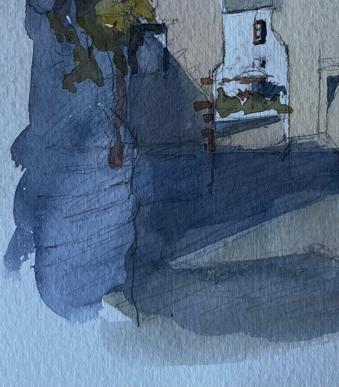 Pierre Neveurochefort En Terre Brittany Village Street Mid Century Watercolour By Neveu photo vinterior