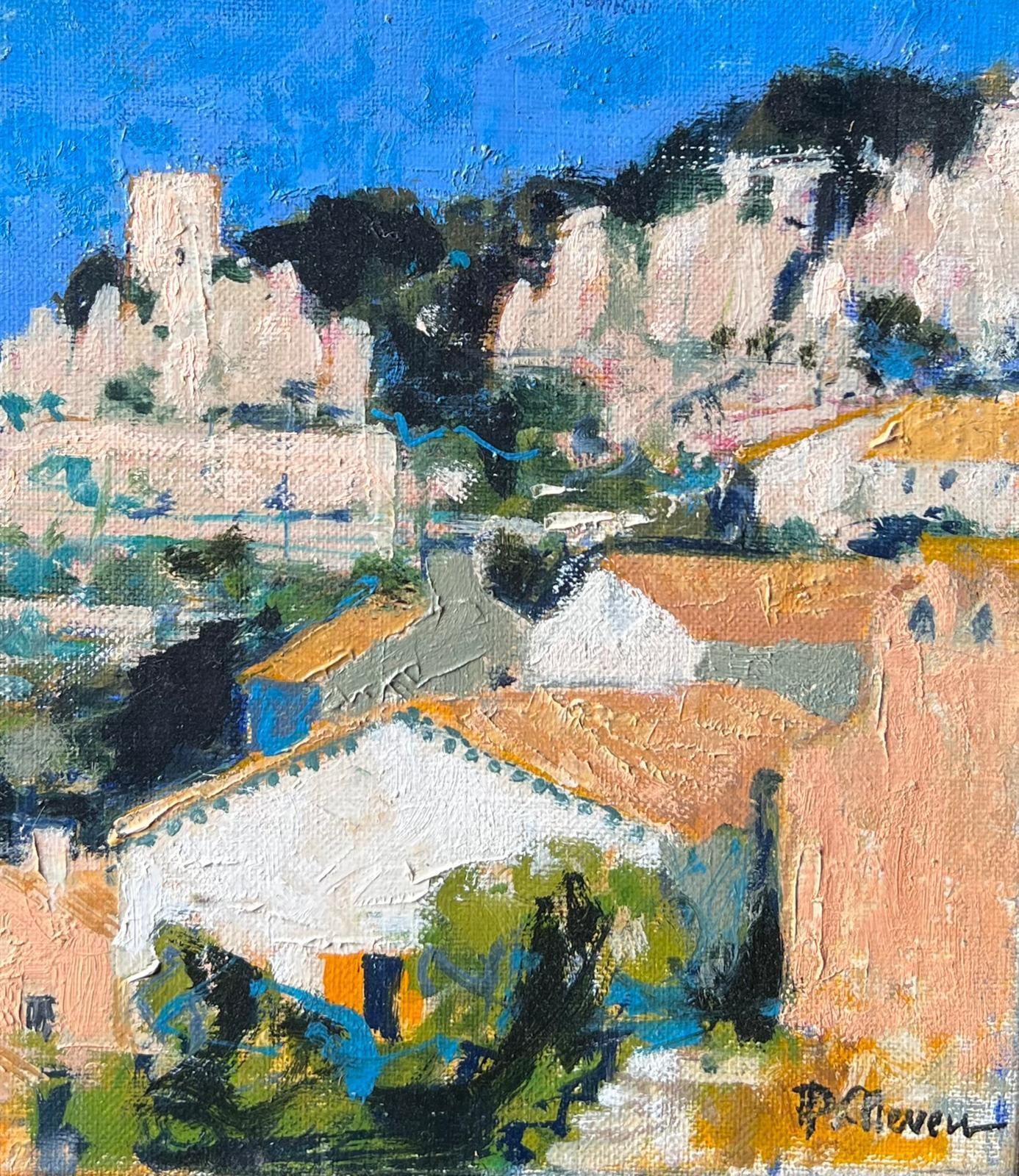 Pierre Neveufrench Post Impressionist Oil Painting Balazuc South Of France Town Landscape photo furniture