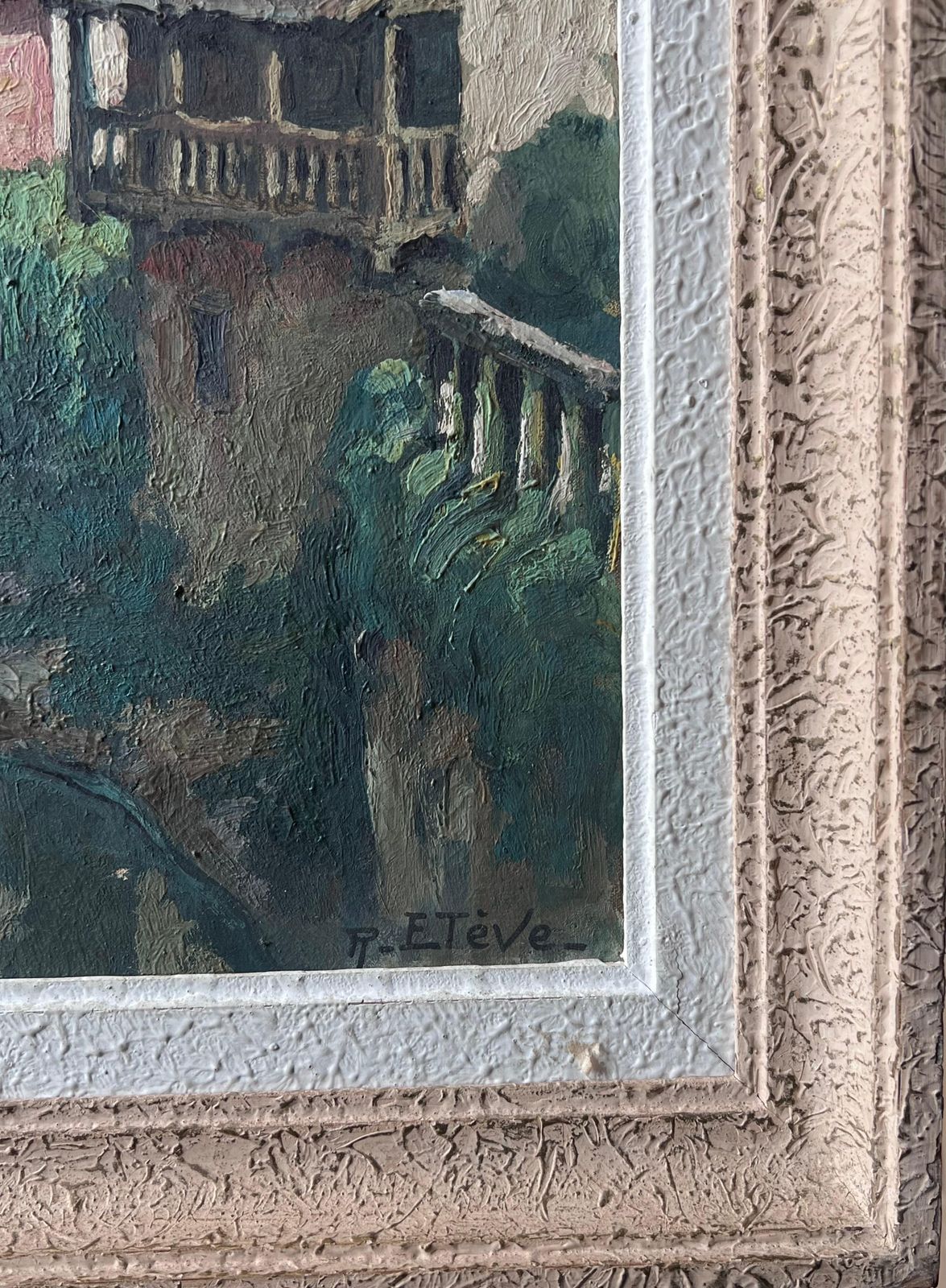 Félix Raoul Eteve French, 1902 1967 Fine Quality 20th Century French Signed Oil Painting Sleepy Old Town On River photo 1323.0