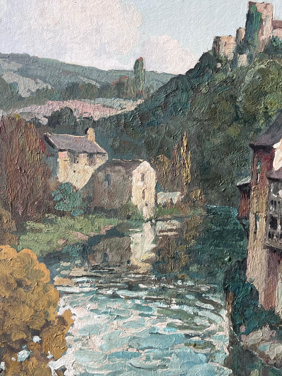 Félix Raoul Eteve French, 1902 1967 Fine Quality 20th Century French Signed Oil Painting Sleepy Old Town On River photo buy