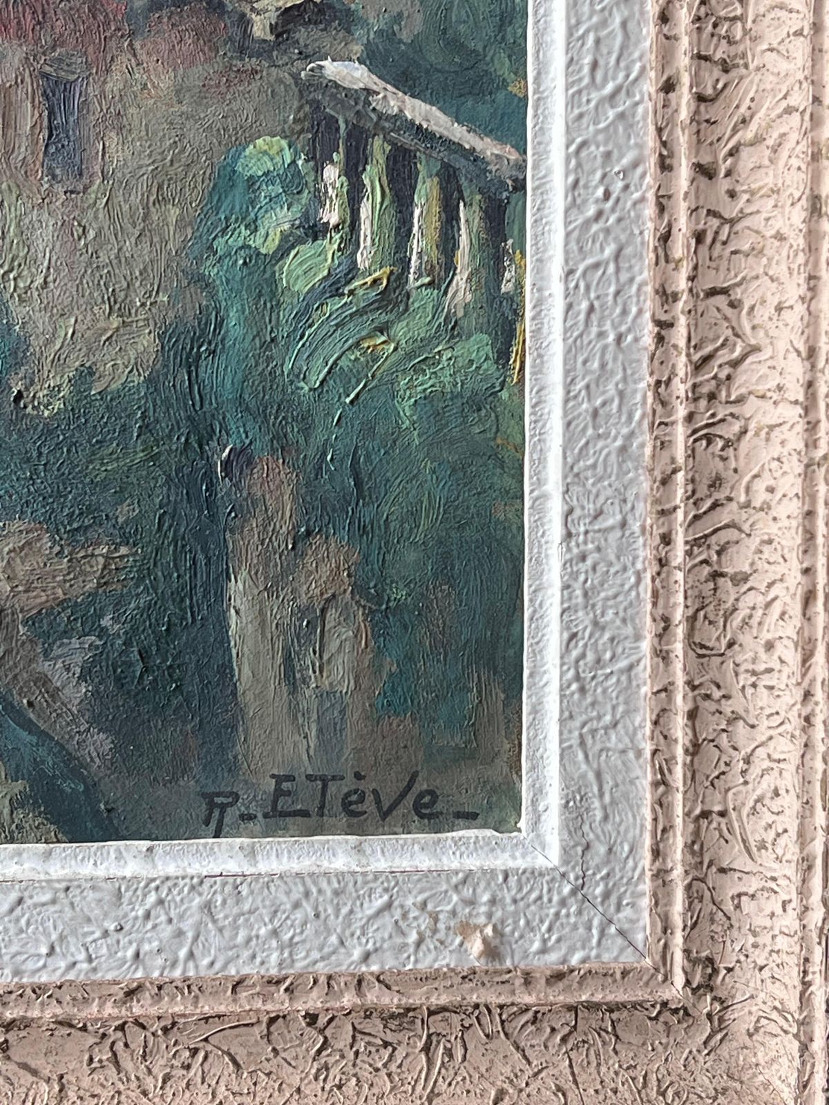 1323.0 Félix Raoul Eteve French, 1902 1967 Fine Quality 20th Century French Signed Oil Painting Sleepy Old Town On River photo