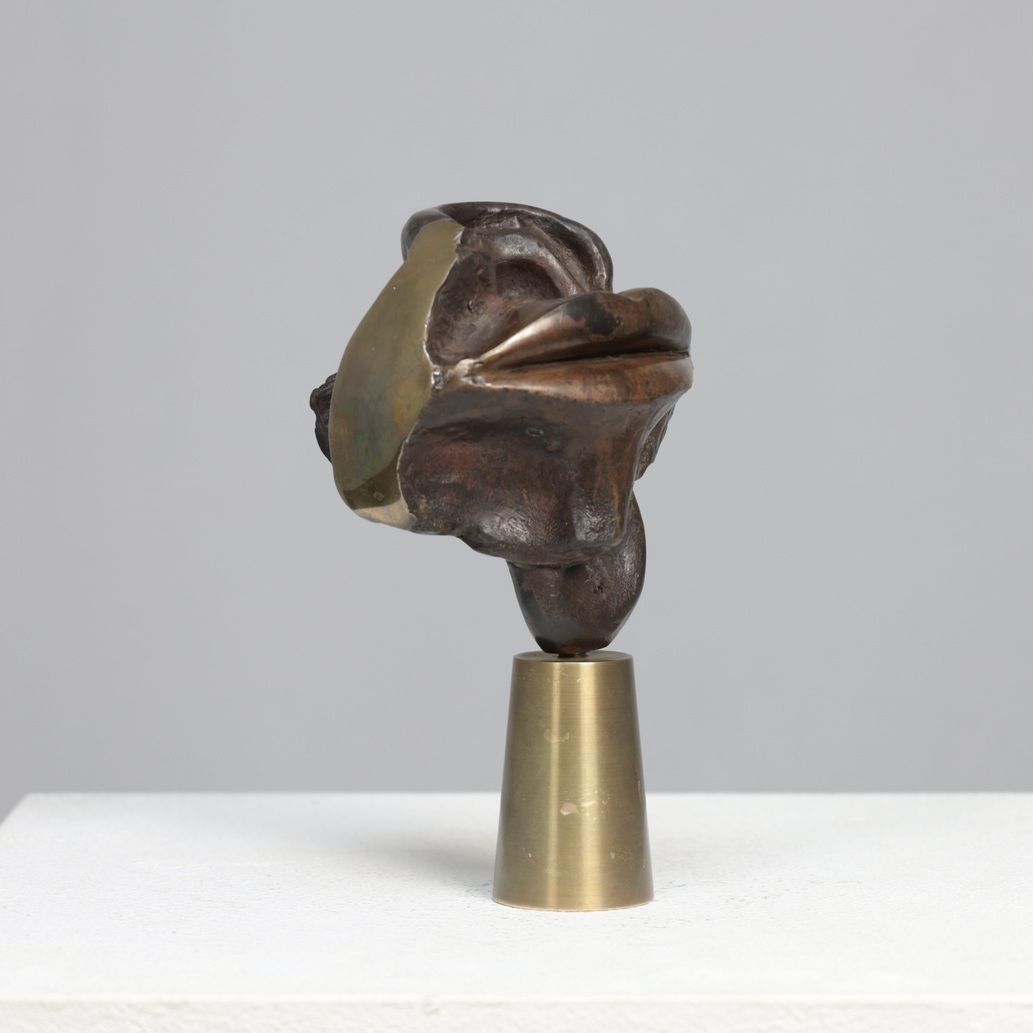 Mia Moreaux. “Lips” Bronze Sculpture With Brass Base, Belgium, 1990s photo for sale