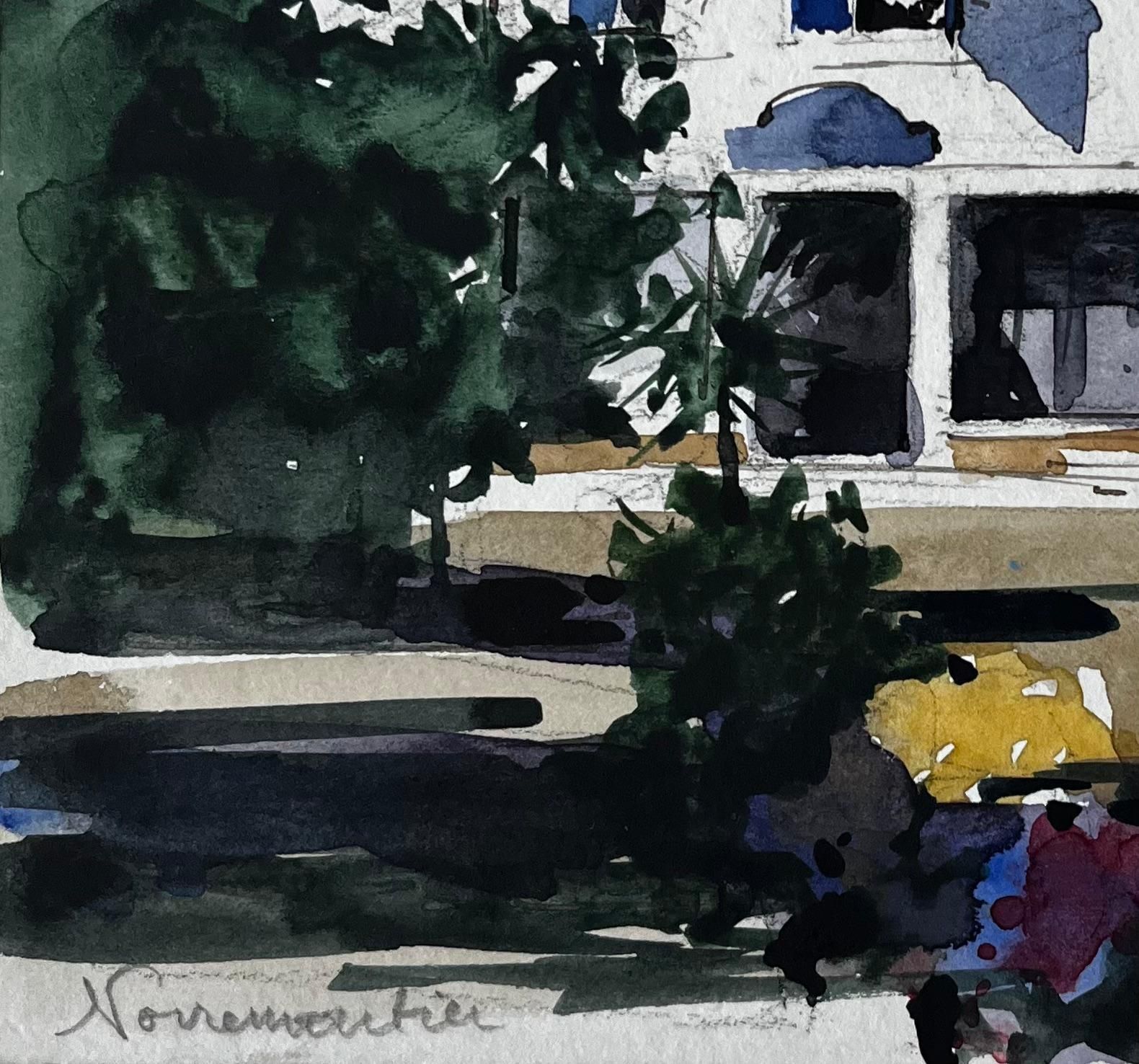 Pierre Neveunoirmoutier Village House French Coastal Landscape Watercolour Painting photo 510.0