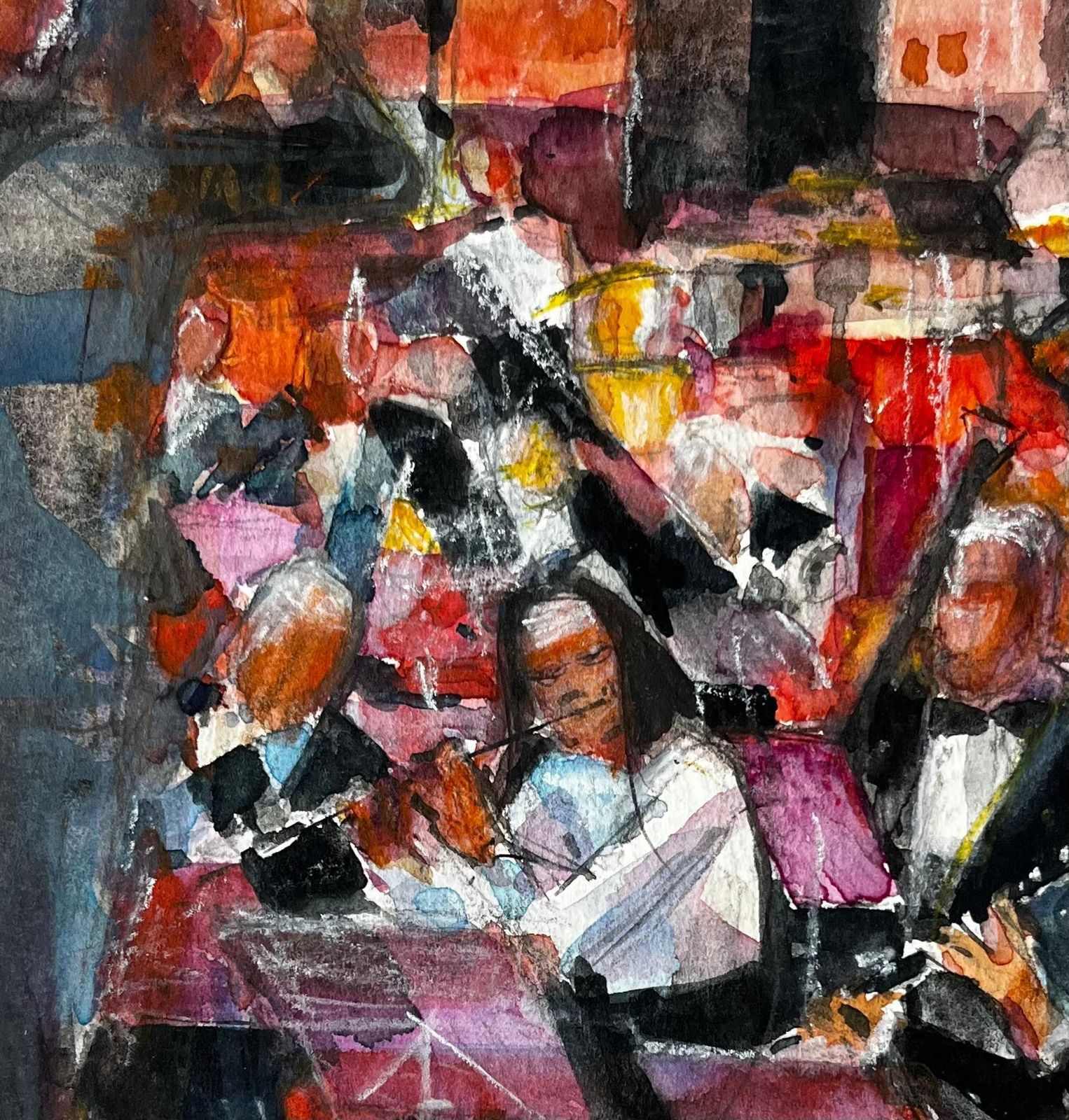 Pierre Neveuvibrant Orchestra Performance Scene By Pierre Neveu French Watercolour Painting photo buy