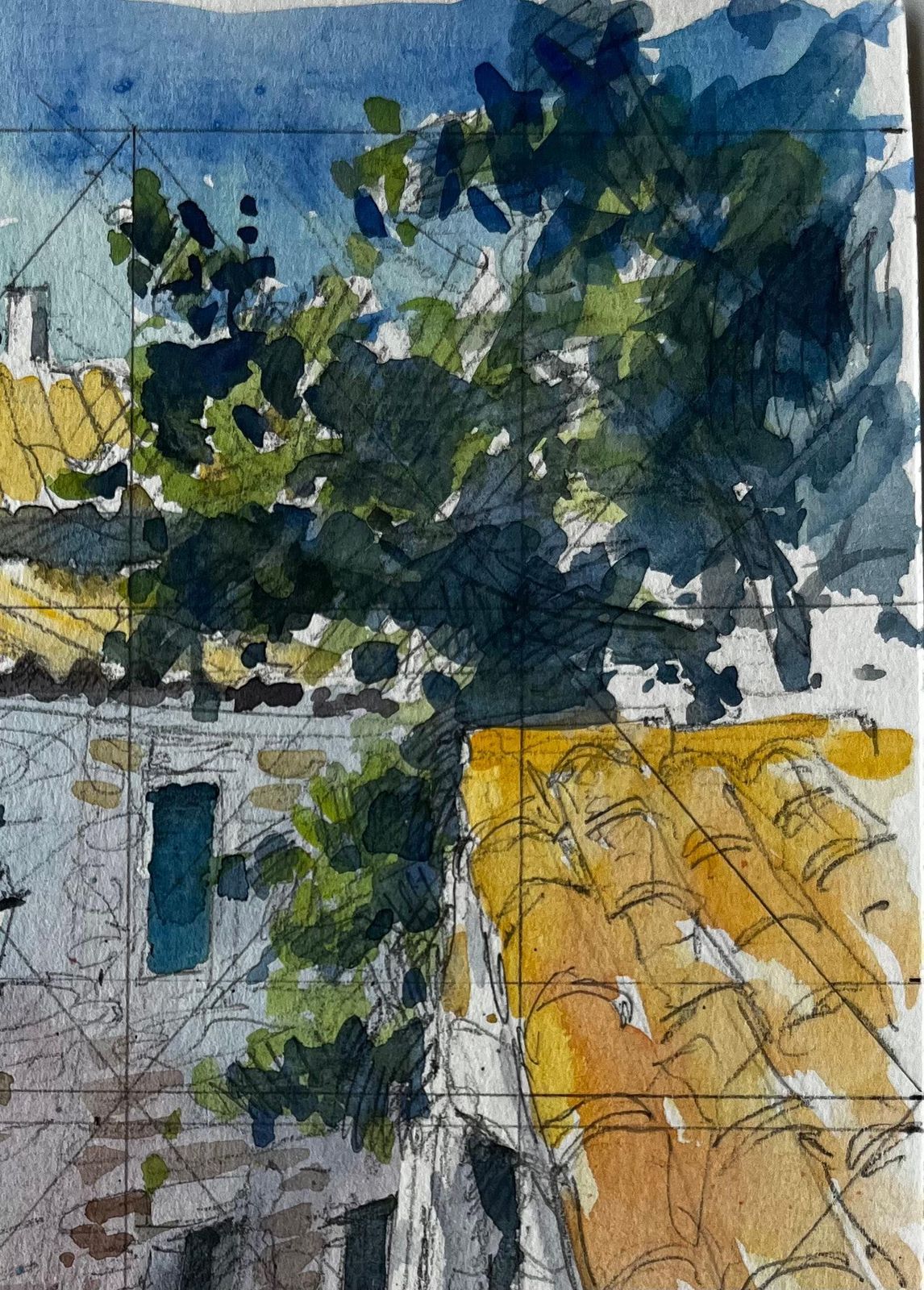 Pierre Neveuprovence Sunlit Stone Houses And Yellow Tiled Rooftops French Village Study photo Art