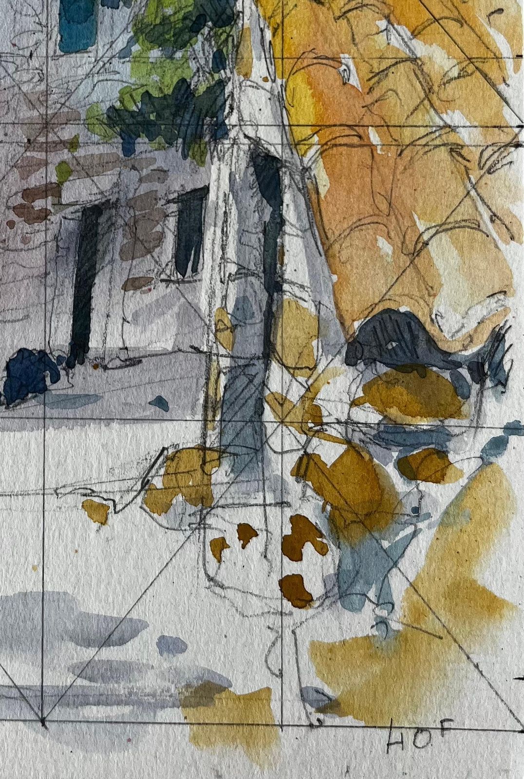 Pierre Neveuprovence Sunlit Stone Houses And Yellow Tiled Rooftops French Village Study photo 555.0