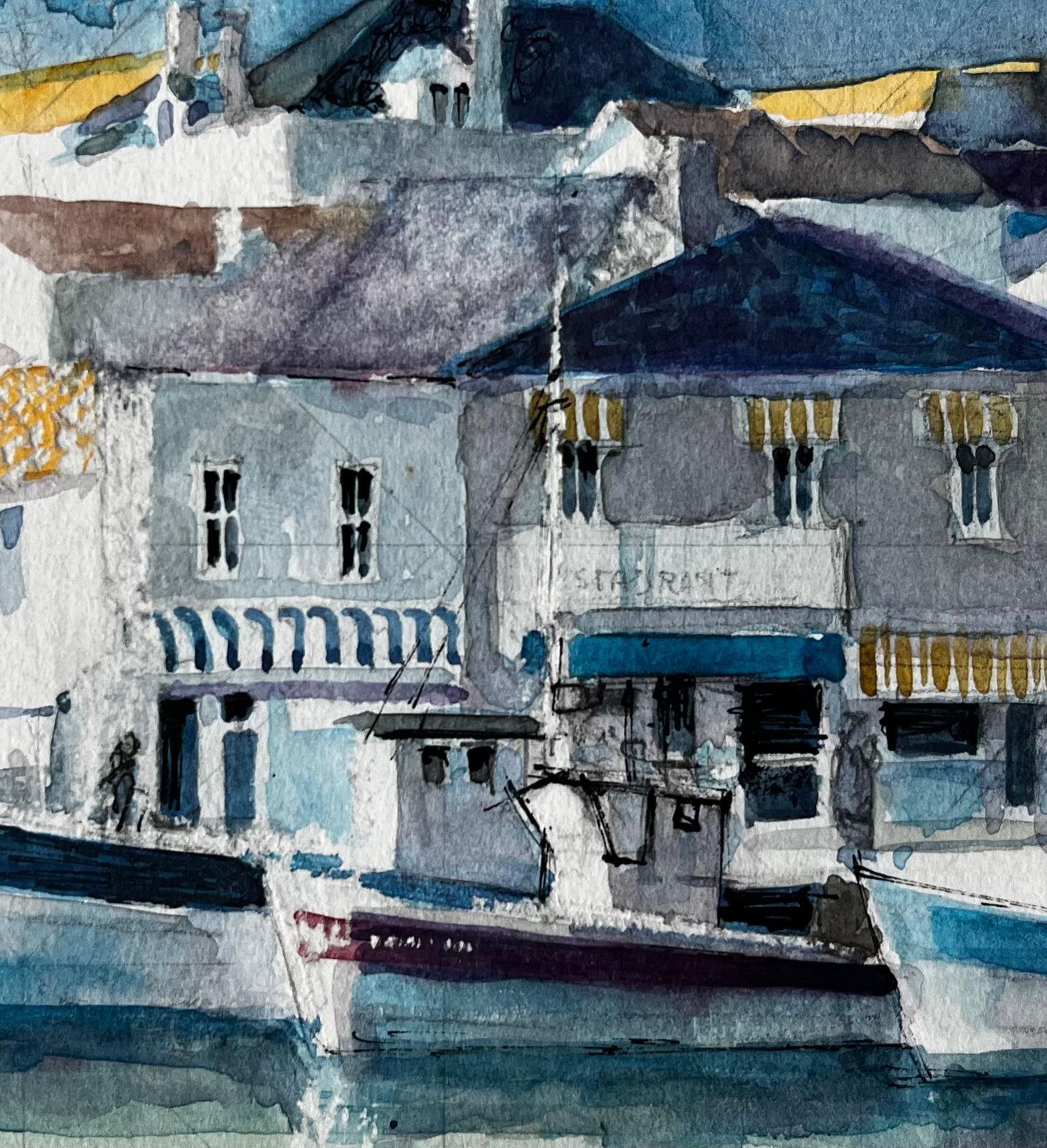 Pierre Neveufishing Boats And Harbourfront Houses French Mediterranean Port Scene photo buy