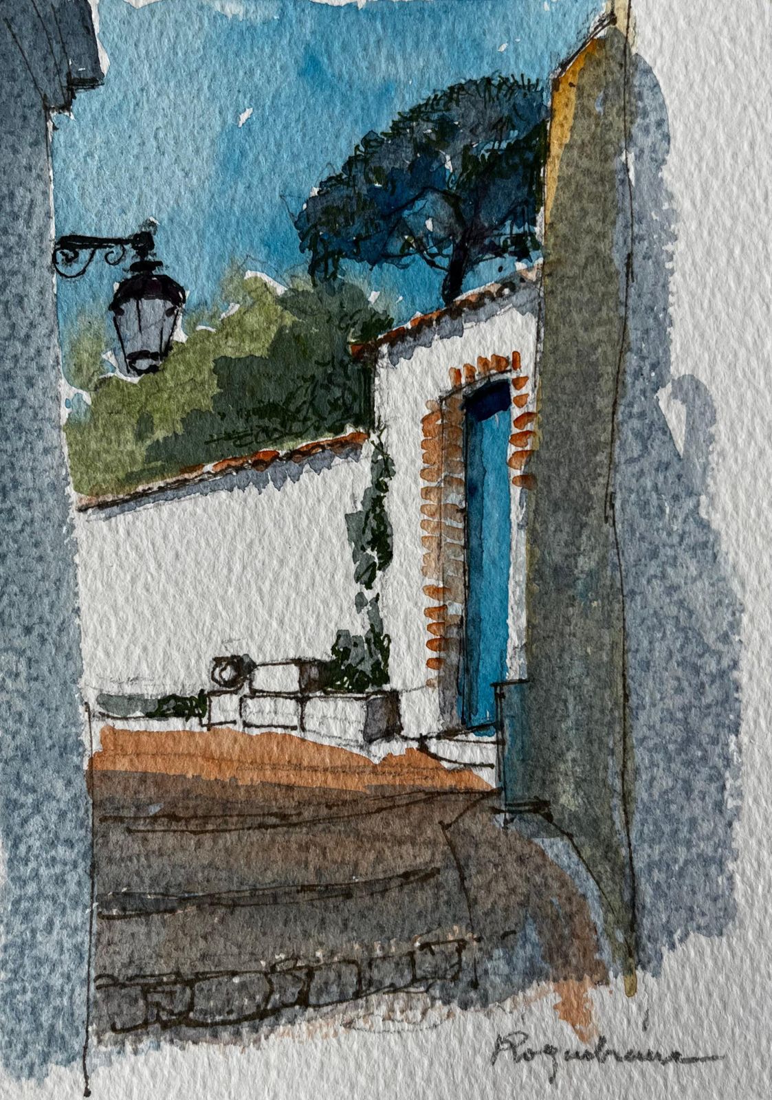 Pierre Neveuroquemaure French Village Landscape With Town House And Gardens