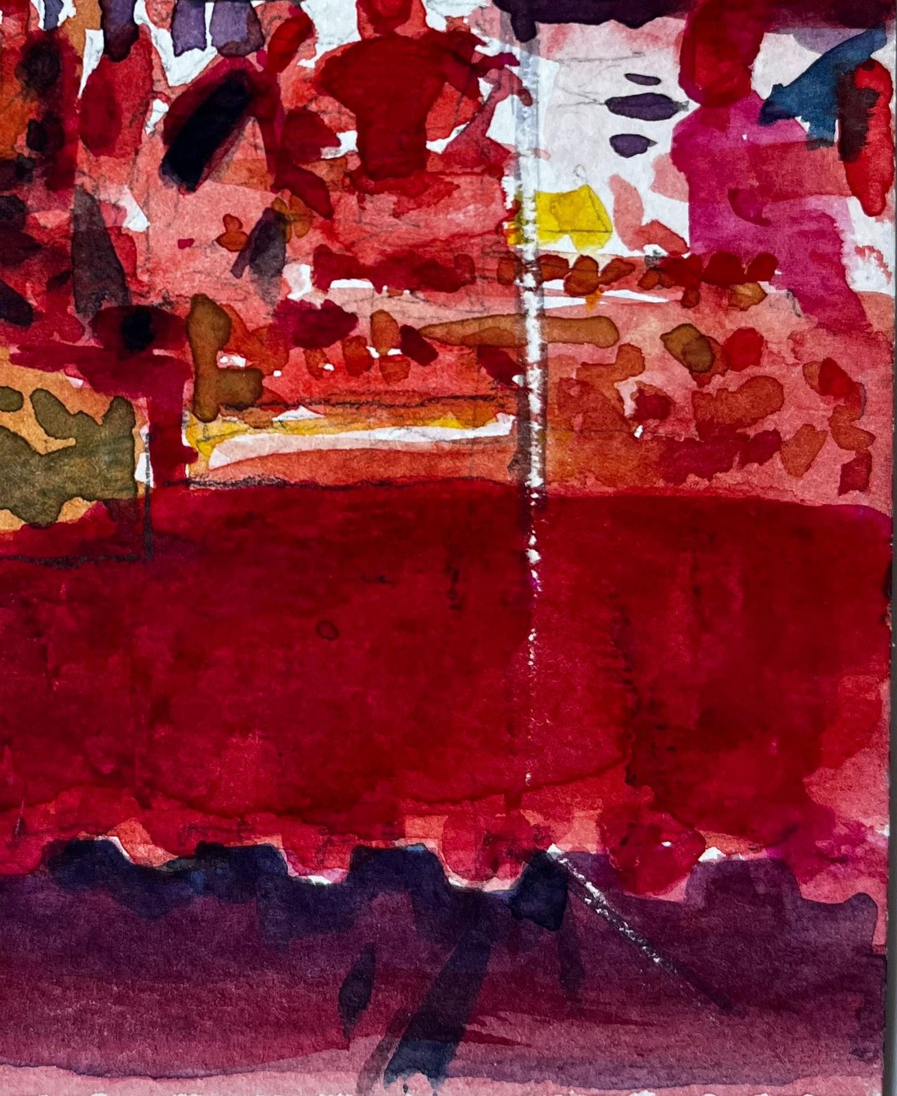Pierre Neveuprovençal Market Scene Under Red And Yellow Awnings French Riviera Study photo 556.0
