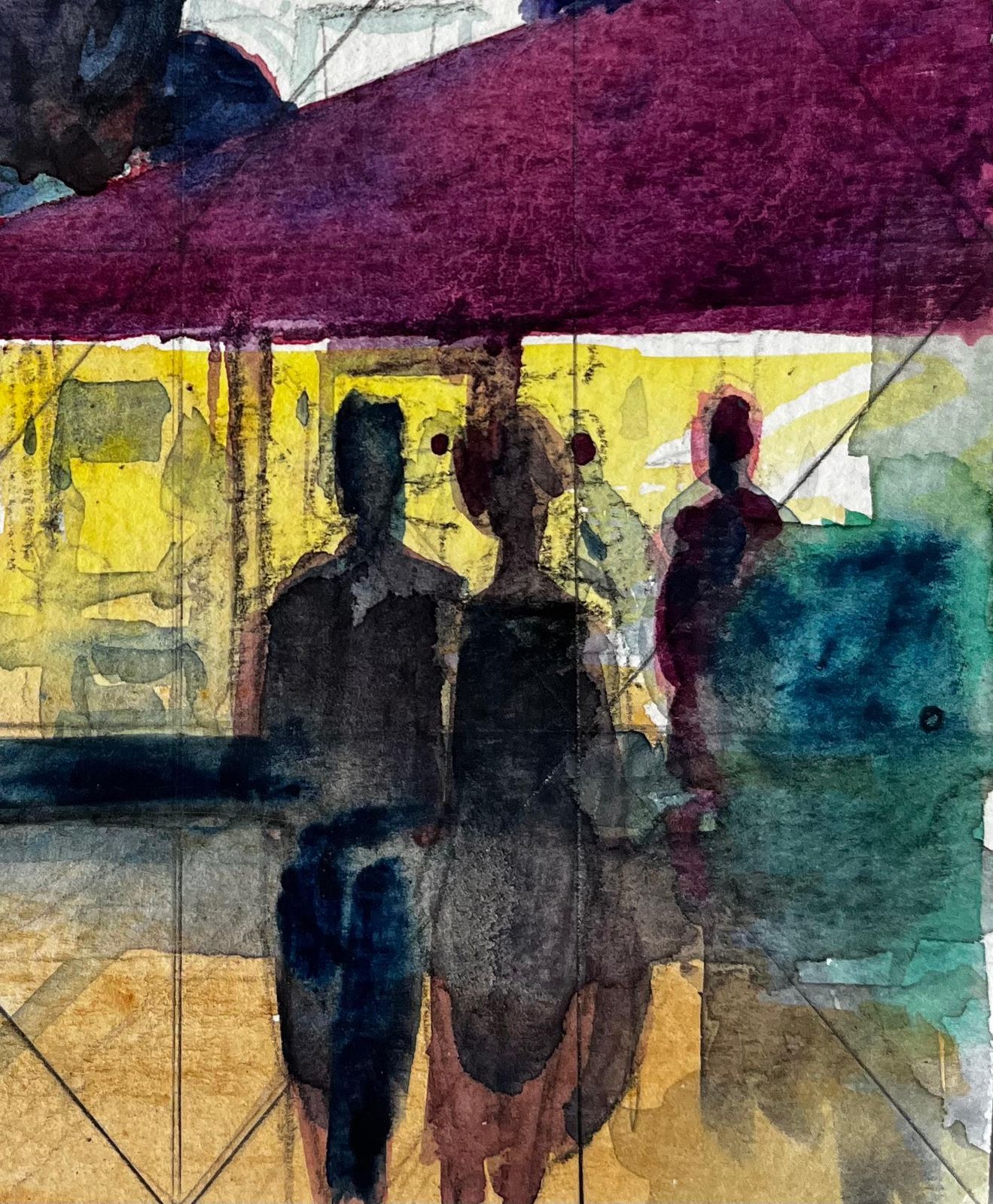 Pierre Neveuevening Street Scene With Figures And Neon Awning Mediterranean Nocturne Study photo for sale