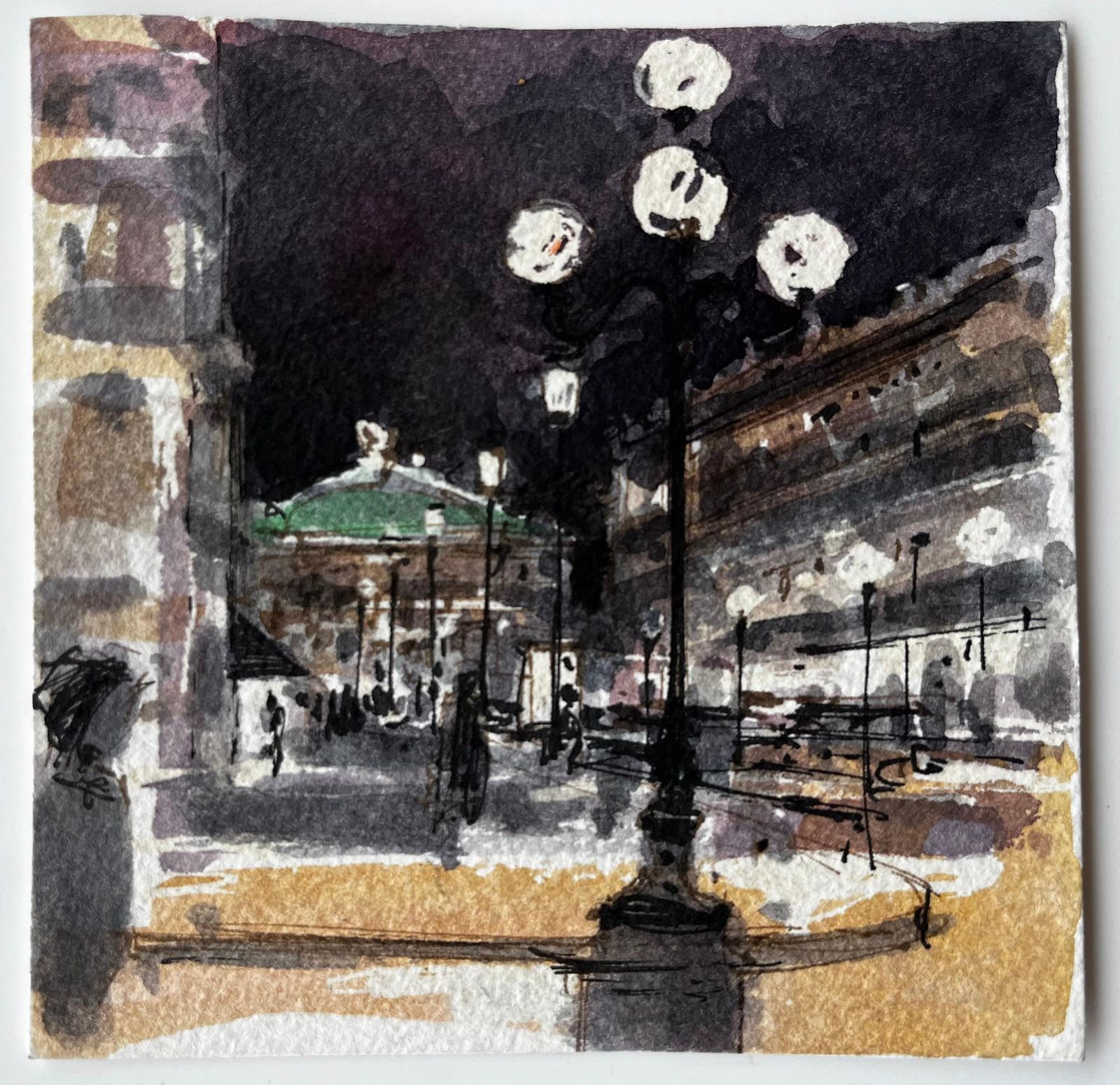 Pierre Neveuparis Street At Night With Lamplight And The Palais Garnier Opera House photo furniture