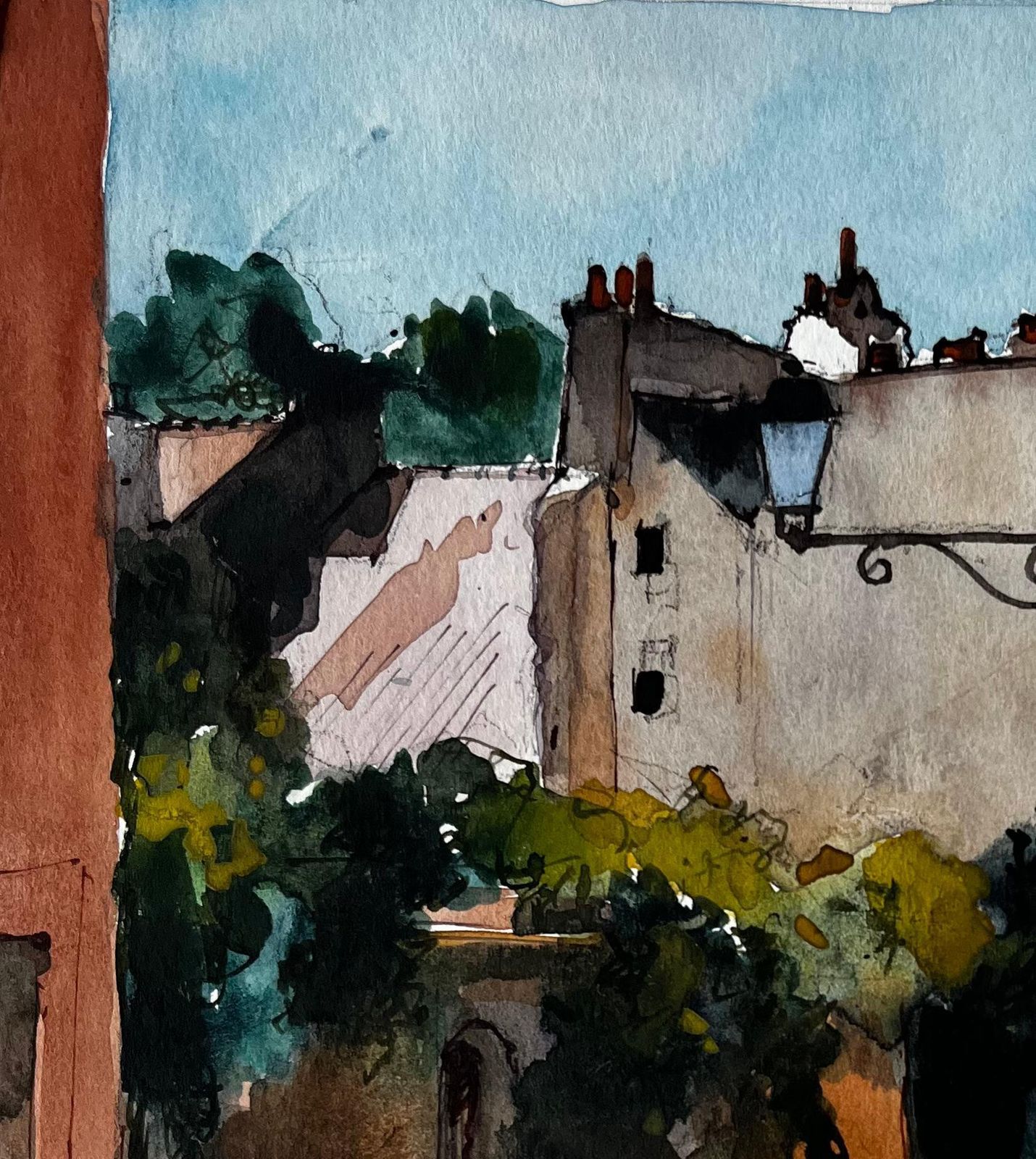 Pierre Neveusunlit Street And Stone Houses In Dinant Belgian Riverside Town Study photo for sale