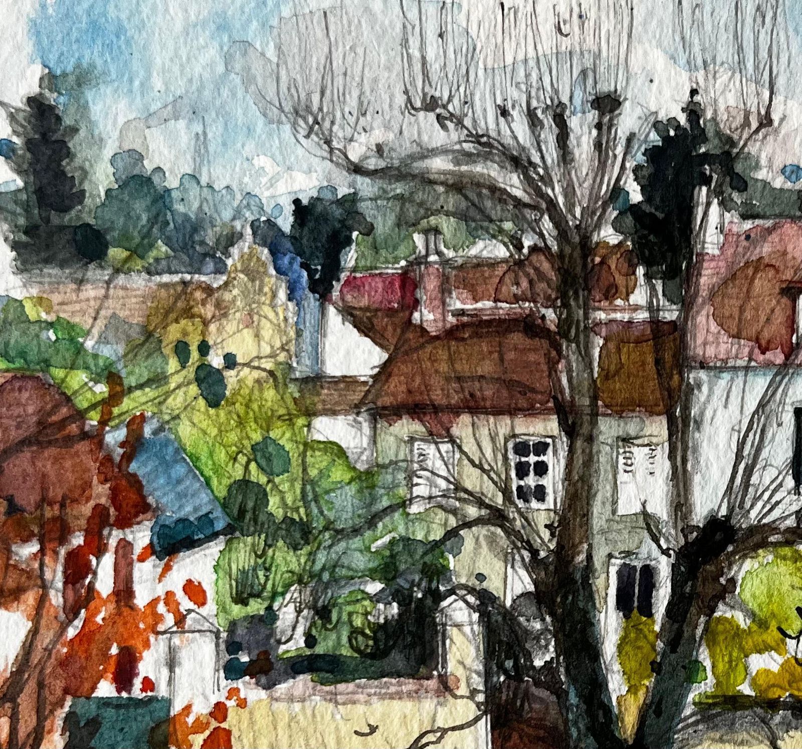 Pierre Neveuhenley Village Houses With Tree Watercolour French Post Impressionist photo 458.0
