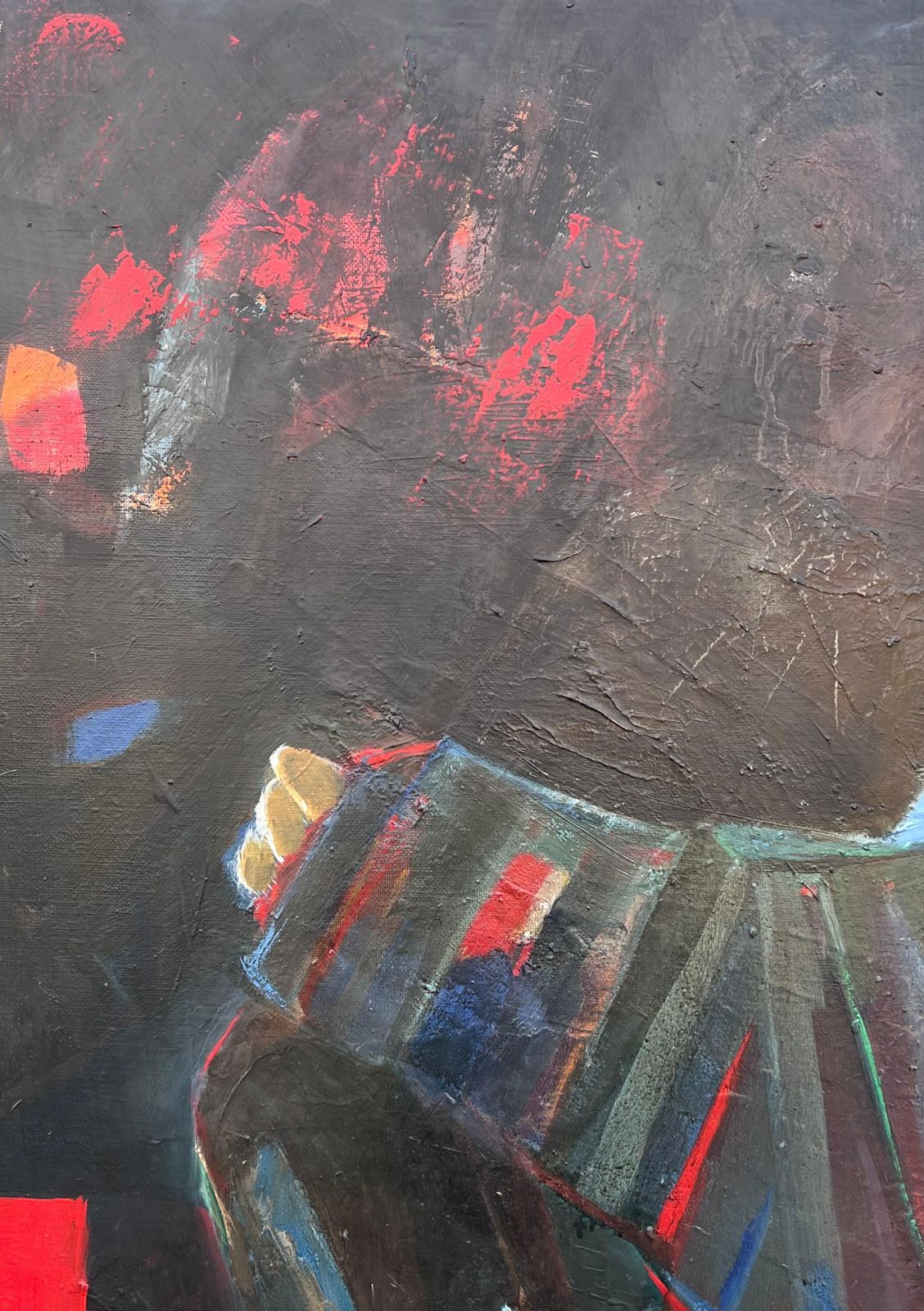 Jacqueline Verdet (1931 2023)huge French Contemporary Modernist Abstract Oil Painting Shapes And Forms photo vinterior