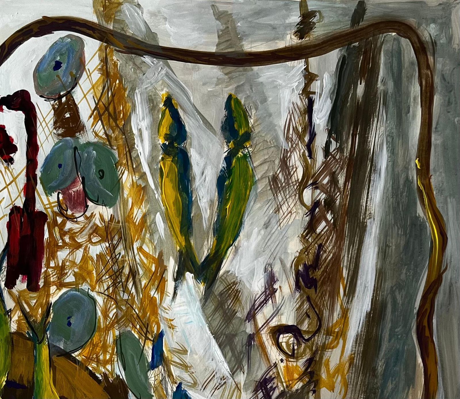 Guy Nicodstill Life With Fish Shells And Fishing Net French Modernist Gouache photo 551.0