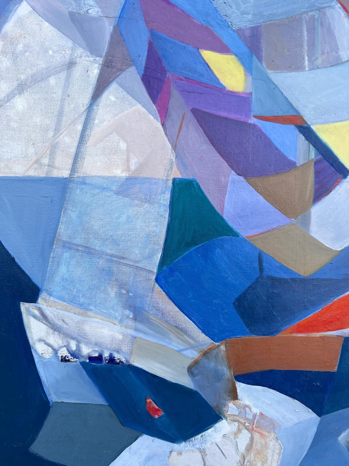 Jacqueline Verdet (1931 2023)huge French Contemporary Modernist Abstract Oil Painting Multi Colors photo buy