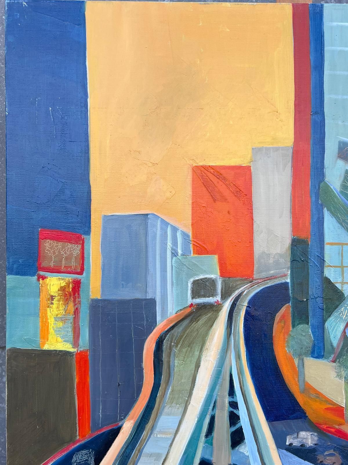 Jacqueline Verdet (1931 2023)huge French Contemporary Modernist Abstract Oil Painting Urban Jungle photo Art