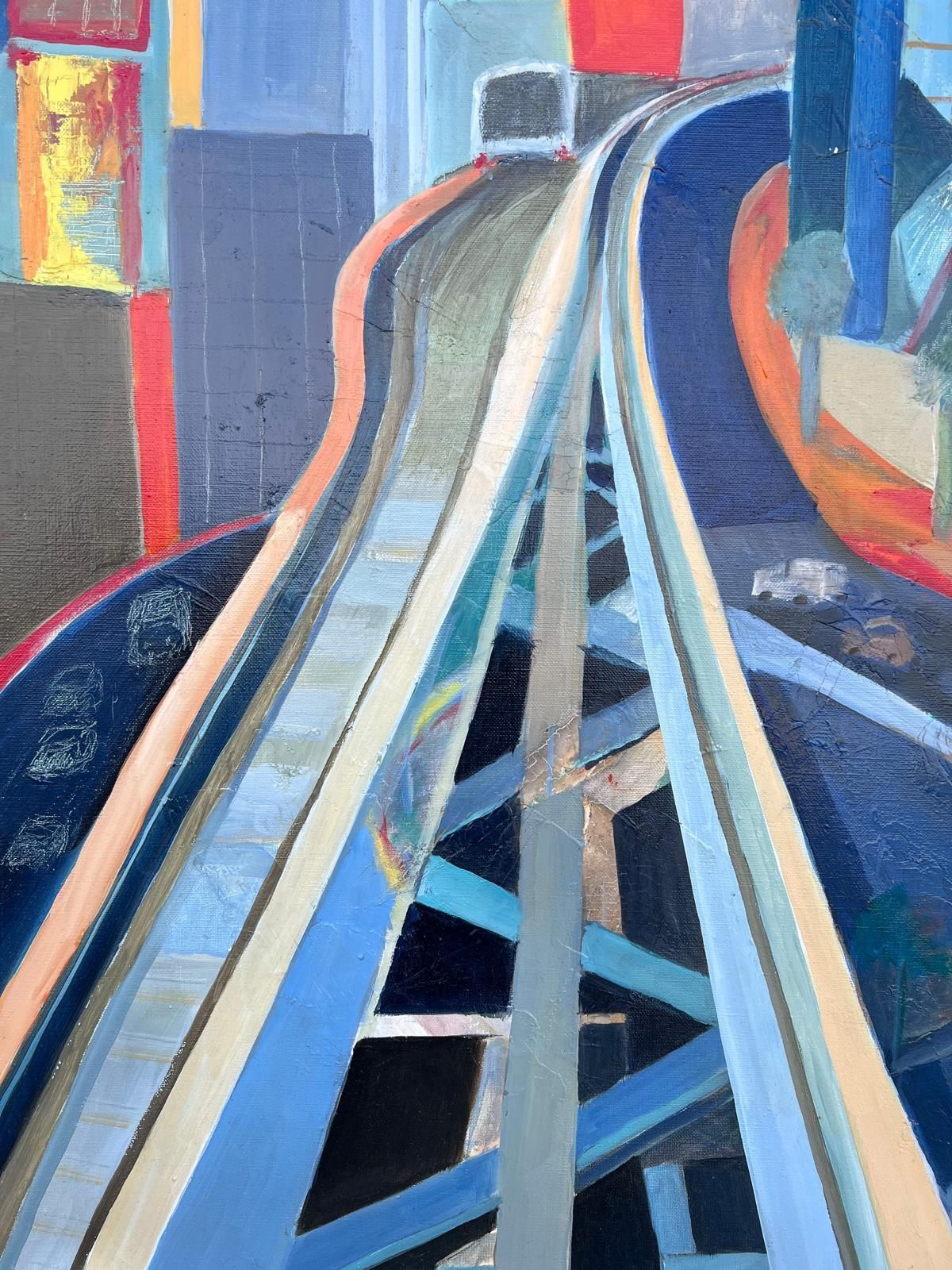 Jacqueline Verdet (1931 2023)huge French Contemporary Modernist Abstract Oil Painting Urban Jungle photo vinterior